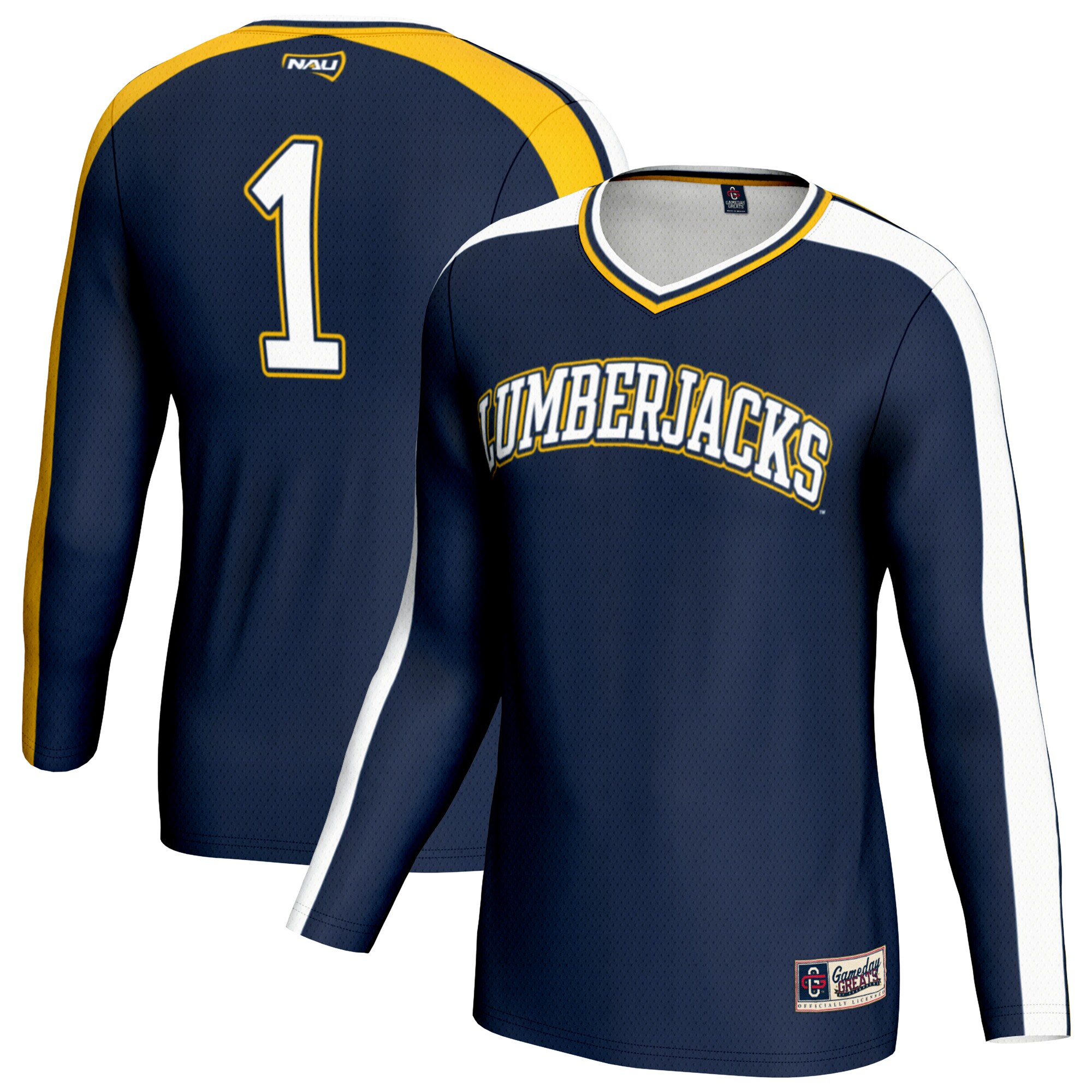Volleyball Fashion Northern Arizona Lumberjacks Game Jersey No.1 Navy NCAA College Volleyball Fan Wear Volleyball Fashion