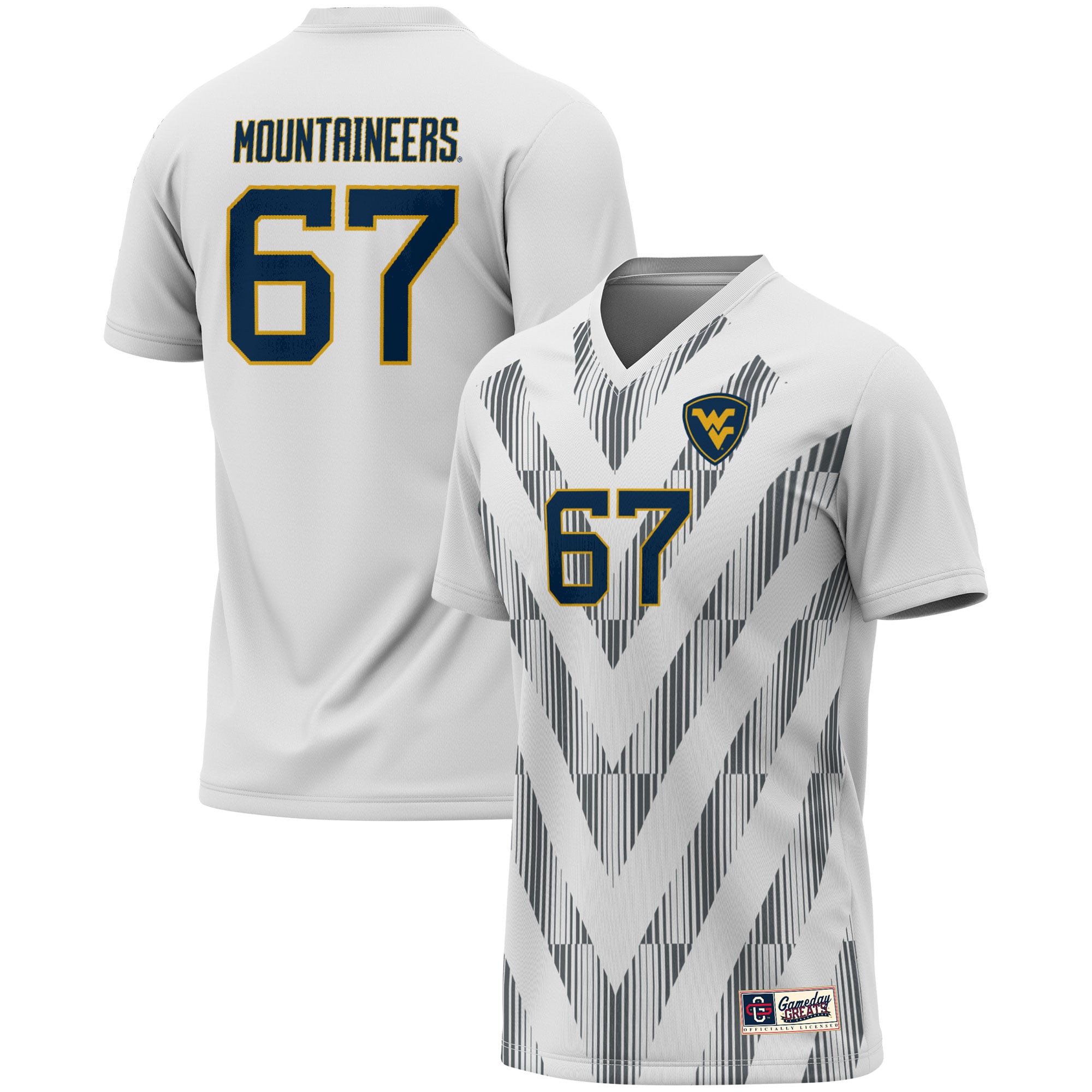 Airy Soccer West Virginia Mountaineers Jersey No.1 White NCAA College Soccer Fan Wear Airy Soccer