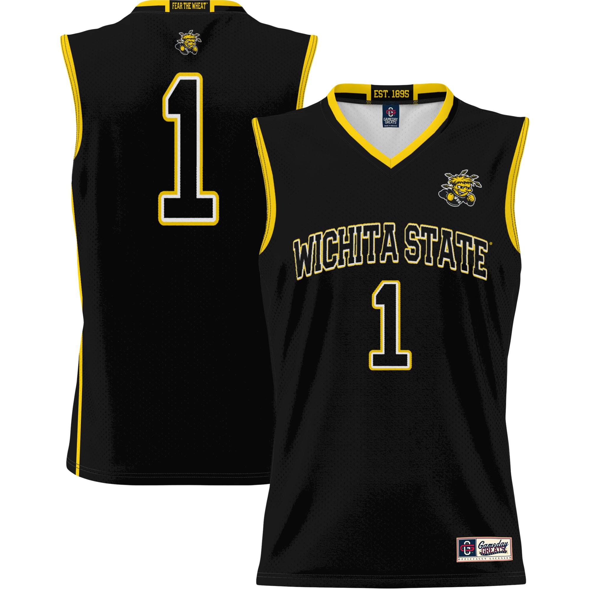 Basketball Wichita State Shockers Game Jersey No.1 Black NCAA College Basketball Fan Wear Basketball