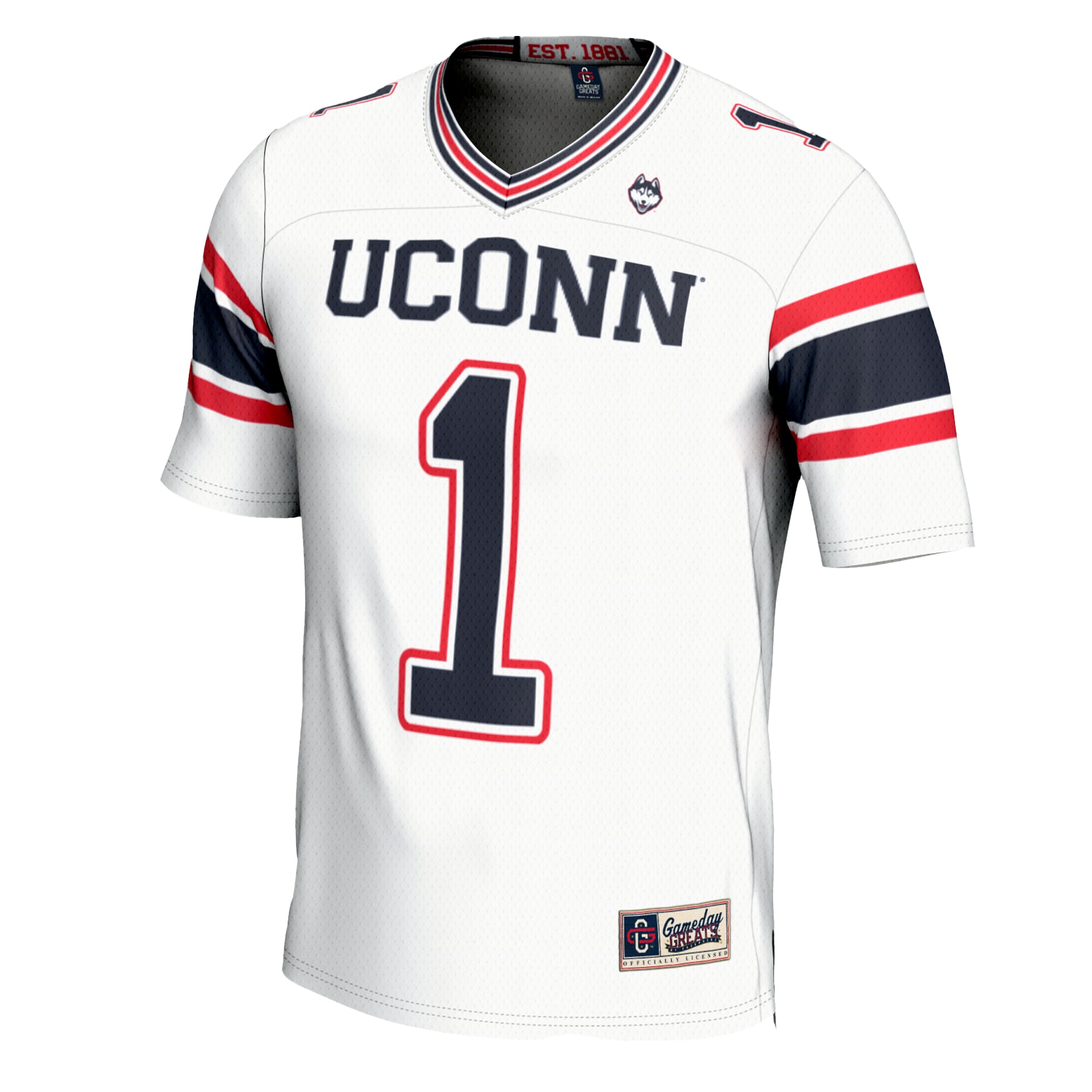 UConn Huskies Game Jersey White NCAA College Football Fan Wear