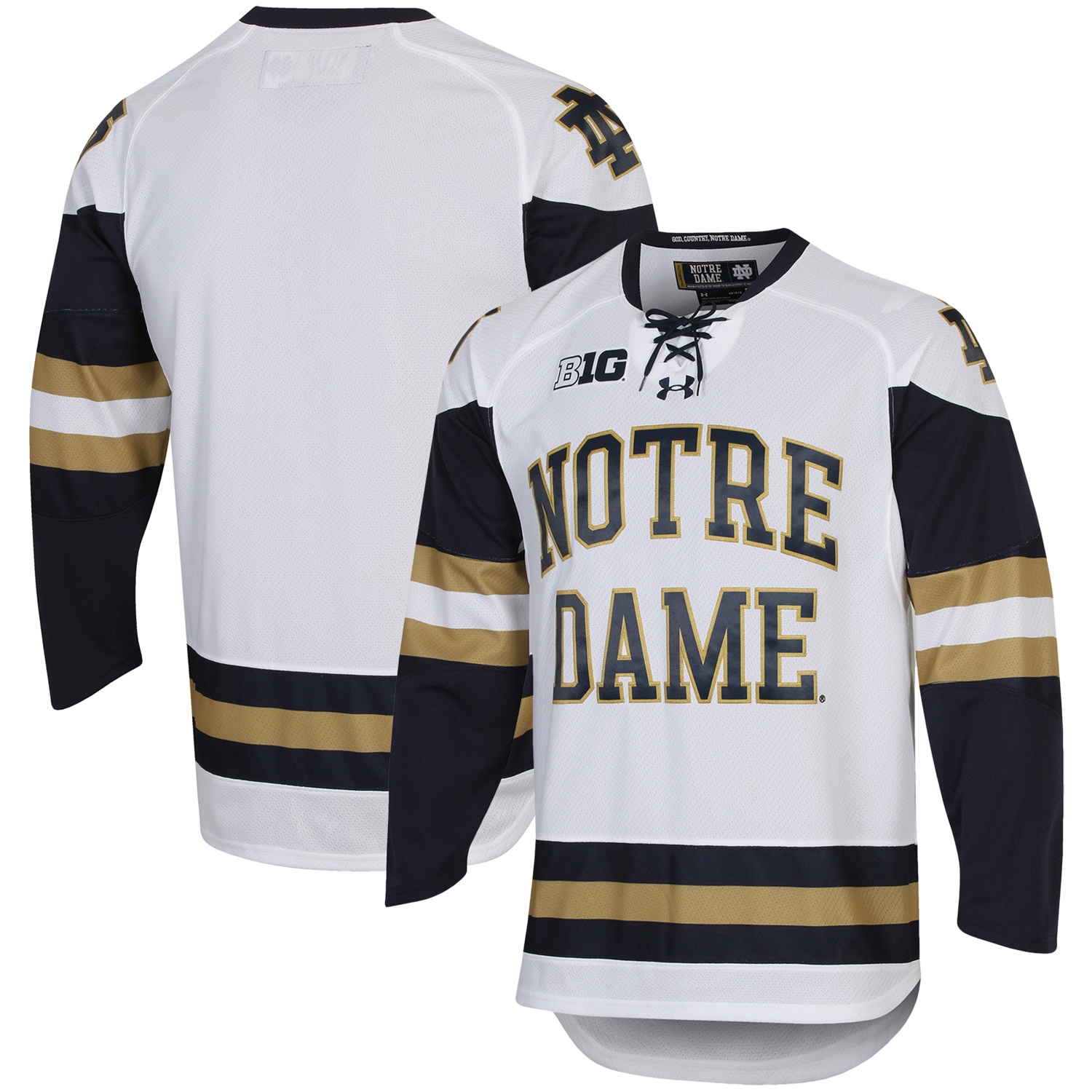 UA Hockey Notre Dame Fighting Irish Replica Jersey White NCAA College Hockey Fan Wear