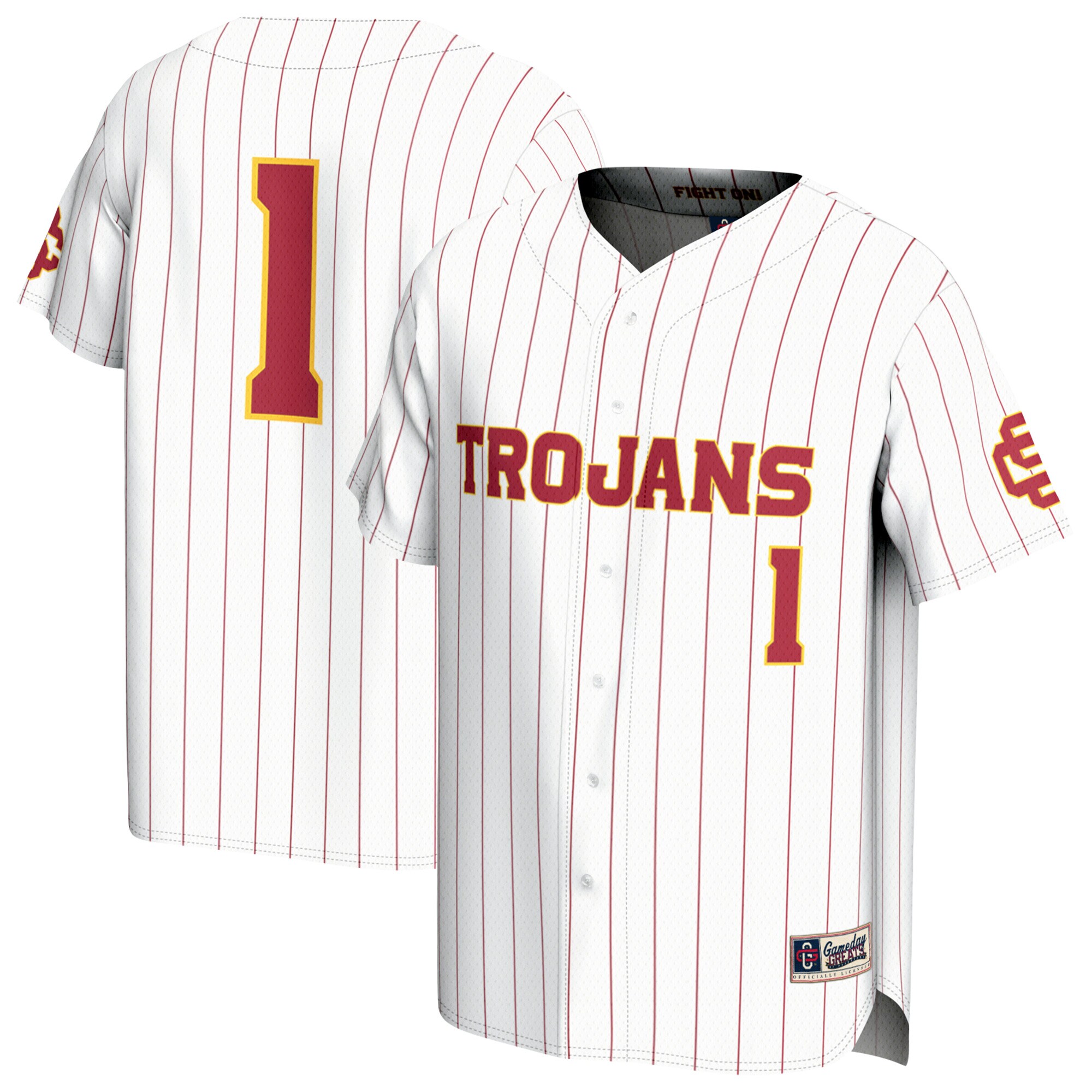 Collegiate Baseball Fashion USC Trojans Game Jersey White NCAA College Baseball Fan Wear