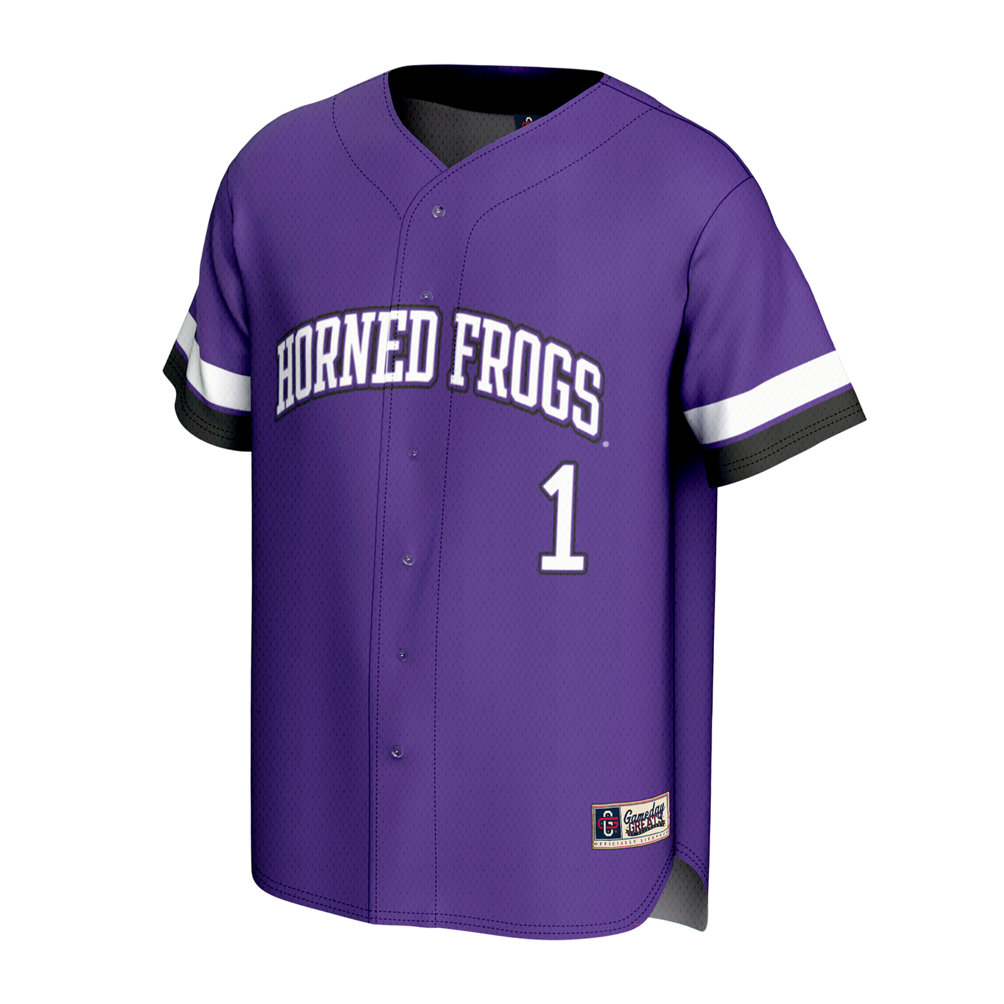 Collegiate Fashion TCU Horned Frogs Game Jersey Purple NCAA College Baseball Fan Wear