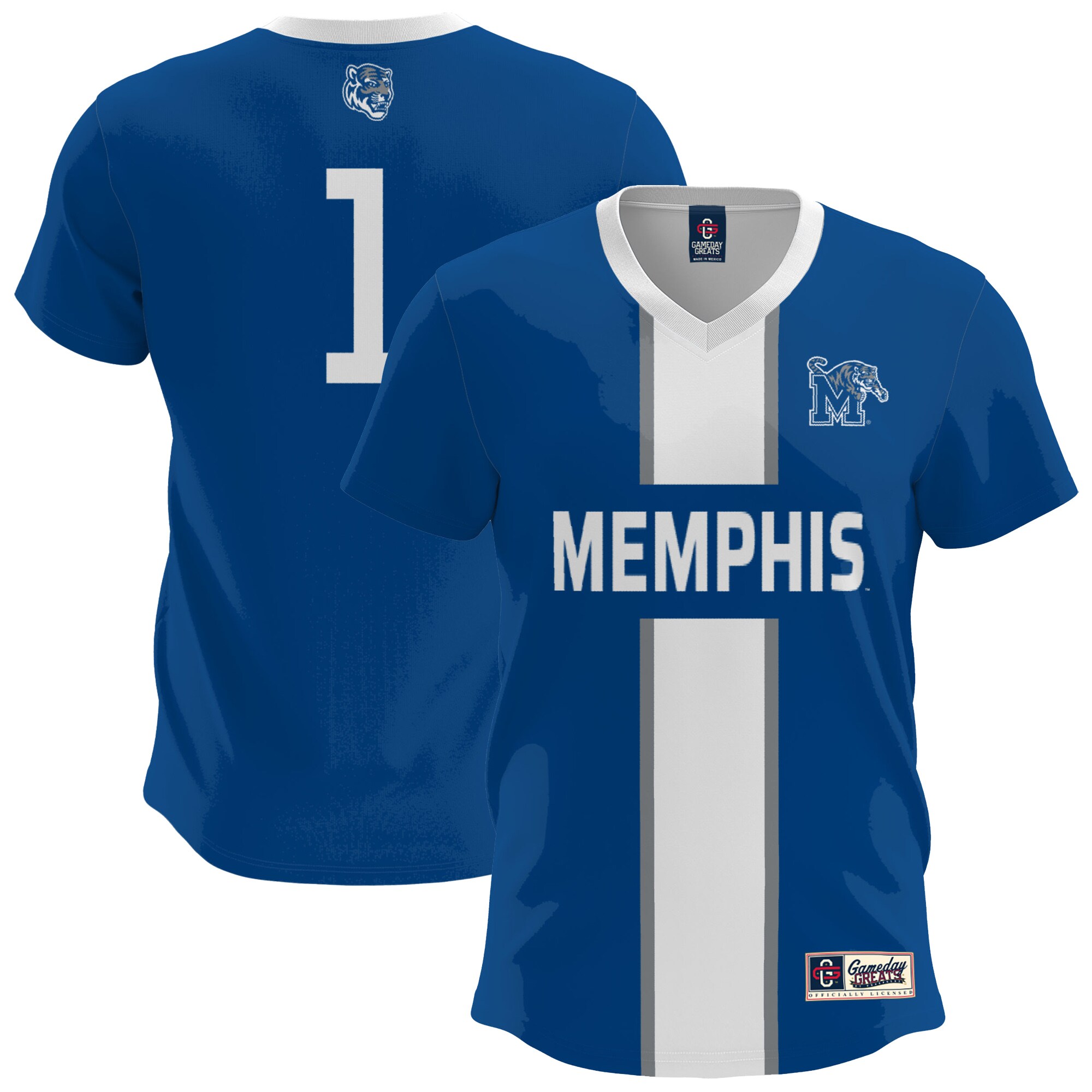 Soccer Fashion Memphis Tigers Game Jersey Royal NCAA College Soccer Fan Wear Soccer Fashion