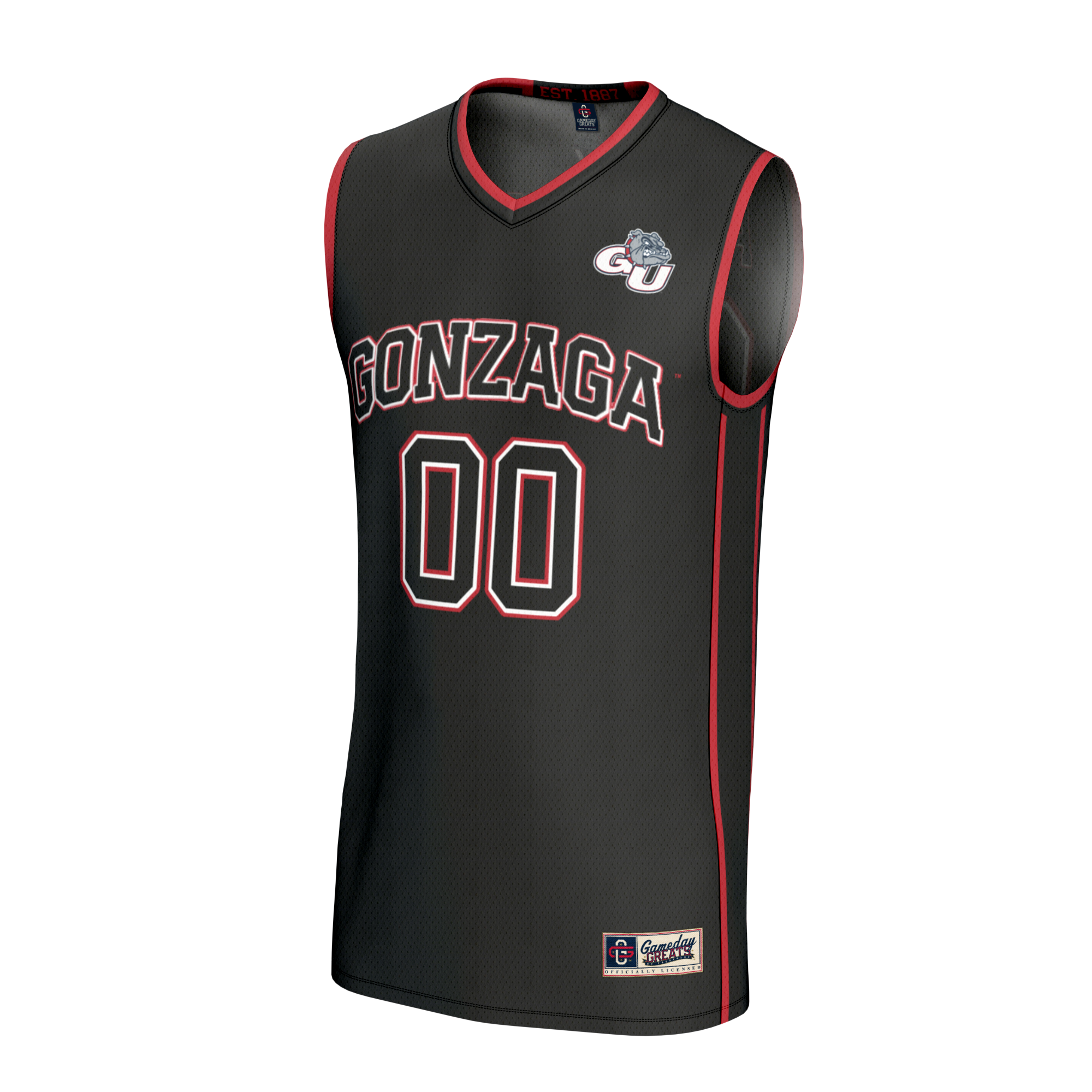 Collegiate Gonzaga Bulldogs Player Jersey Black NCAA College Basketball Fan Wear