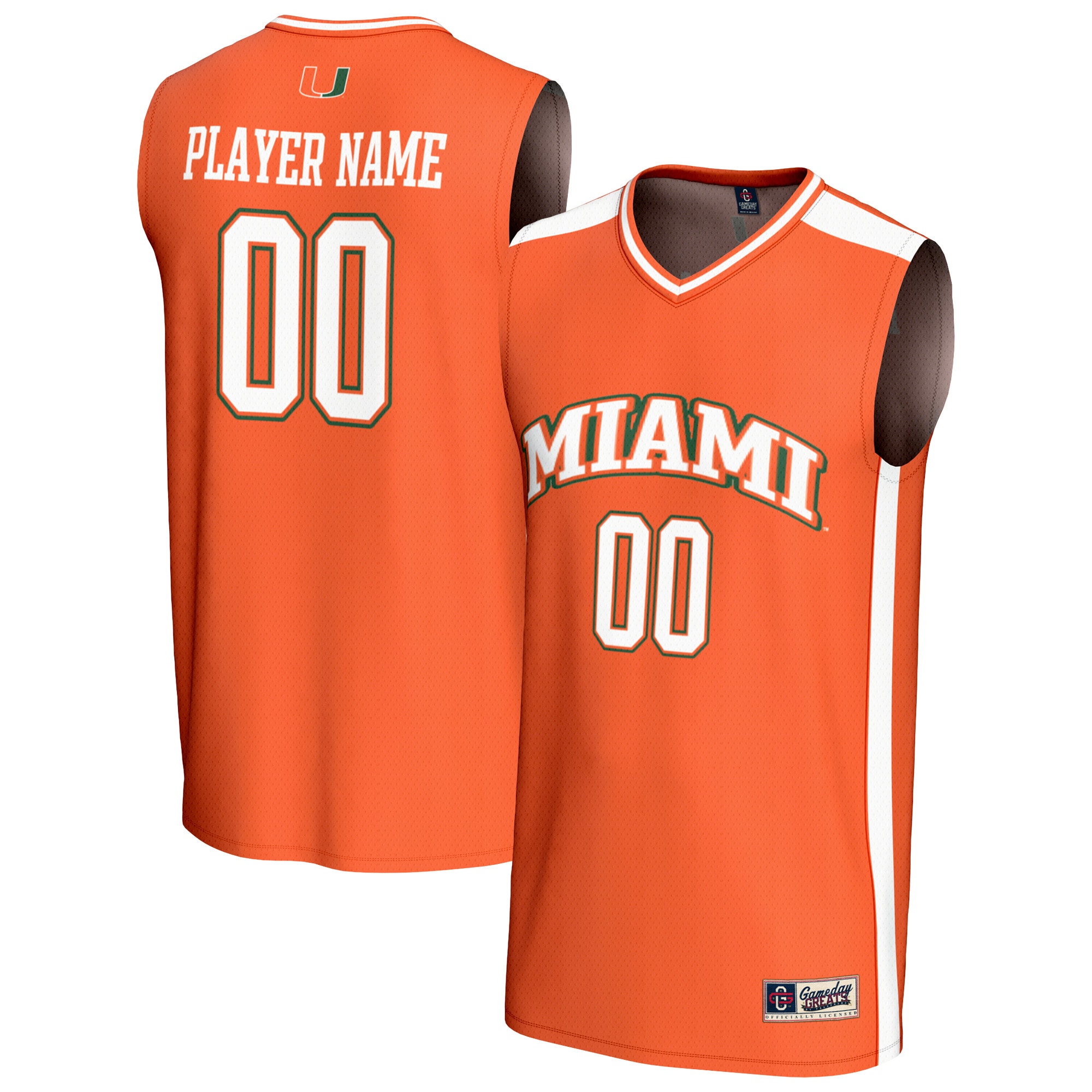 Collegiate Basketball NIL Miami Hurricanes Player Jersey Orange NCAA College Basketball Fan Wear Collegiate Basketball NIL
