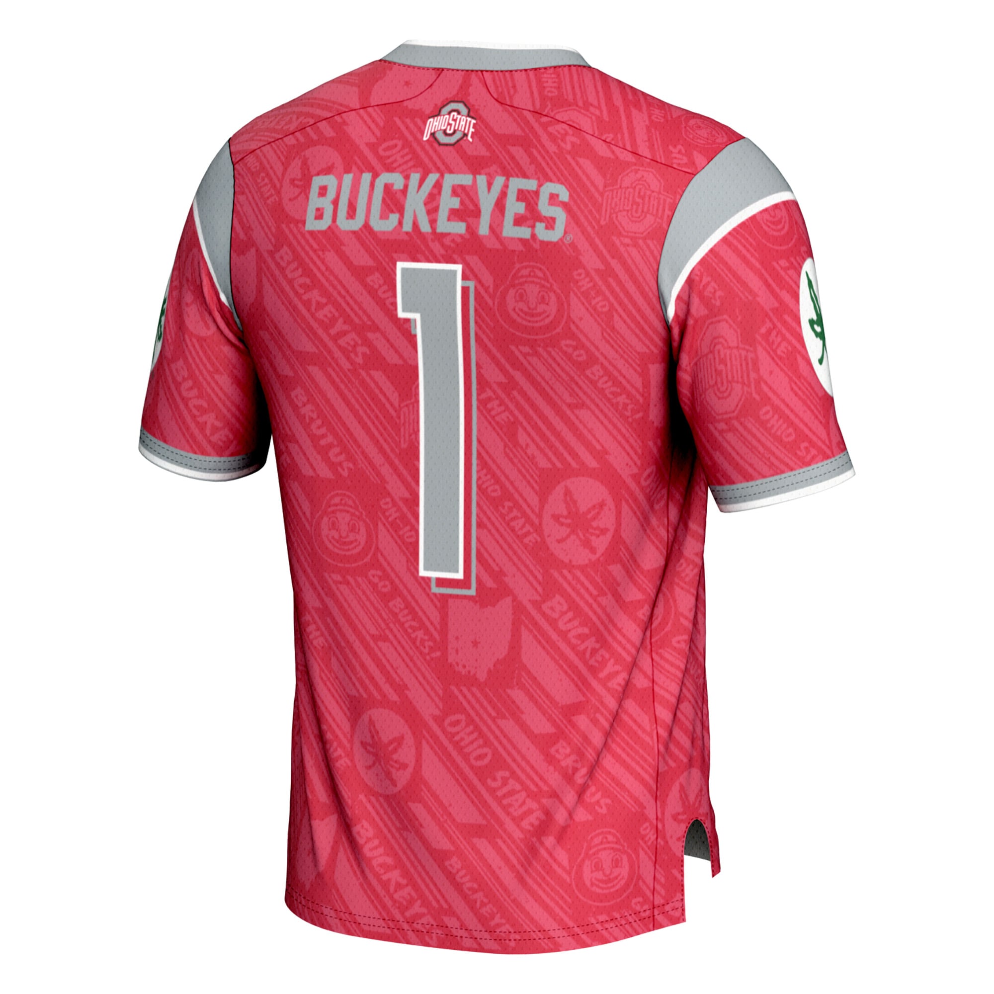 Highlight Print Fashion Ohio State Buckeyes Game Jersey Scarlet NCAA College Football Fan Wear Highlight Print Fashion