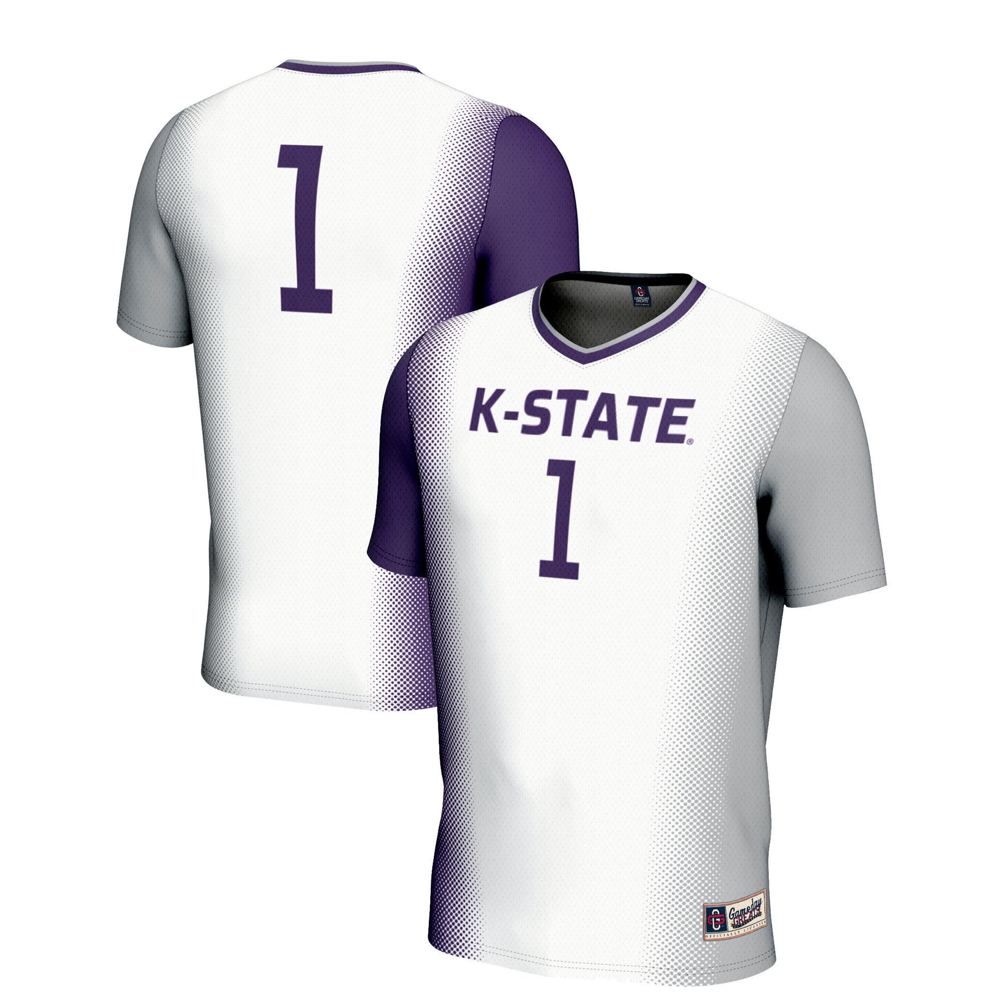 Featherweight Kansas State Wildcats Jersey No.1 White NCAA College Soccer Fan Wear Featherweight