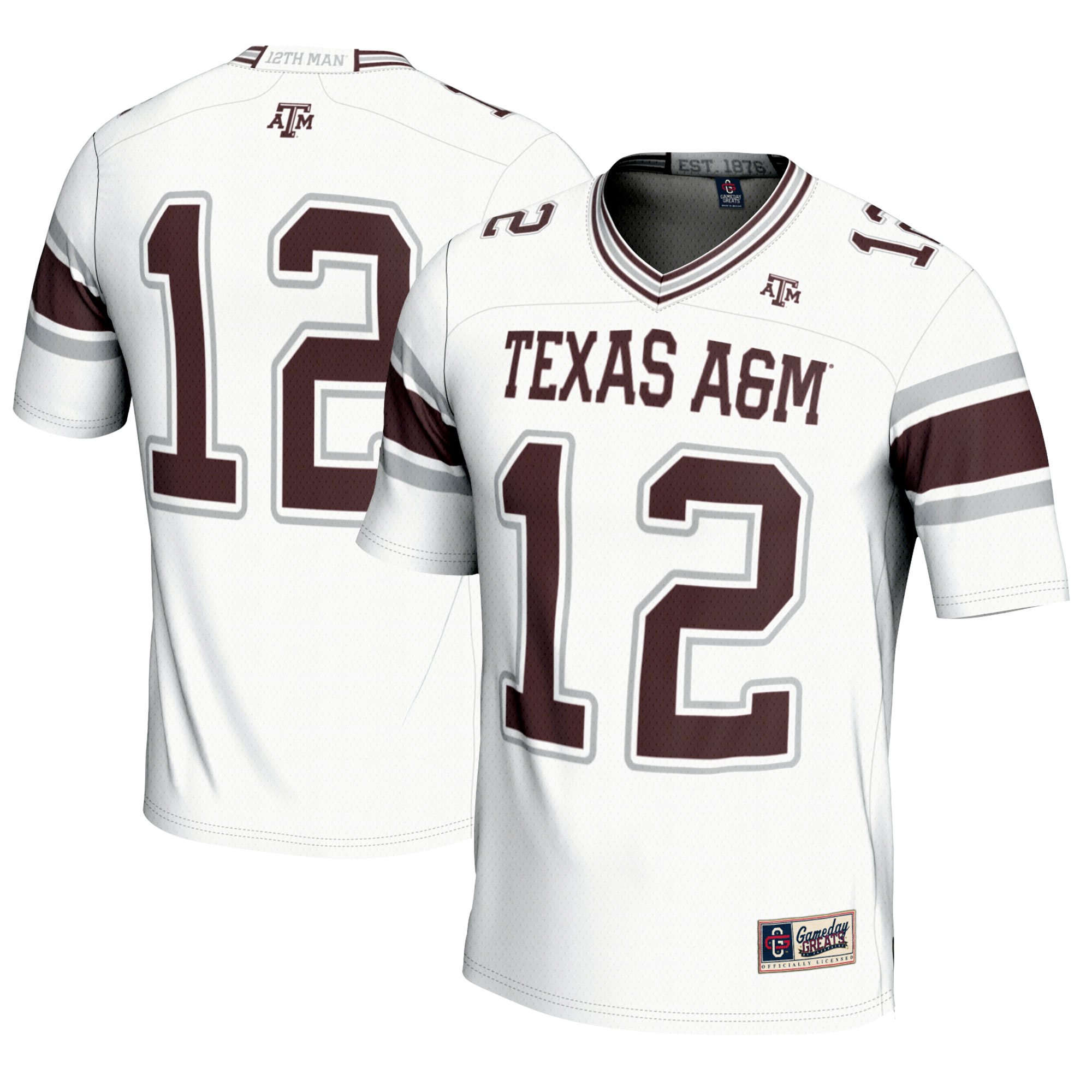 Featherweight Texas A&M Aggies Jersey No.12 White NCAA College Football Fan Wear