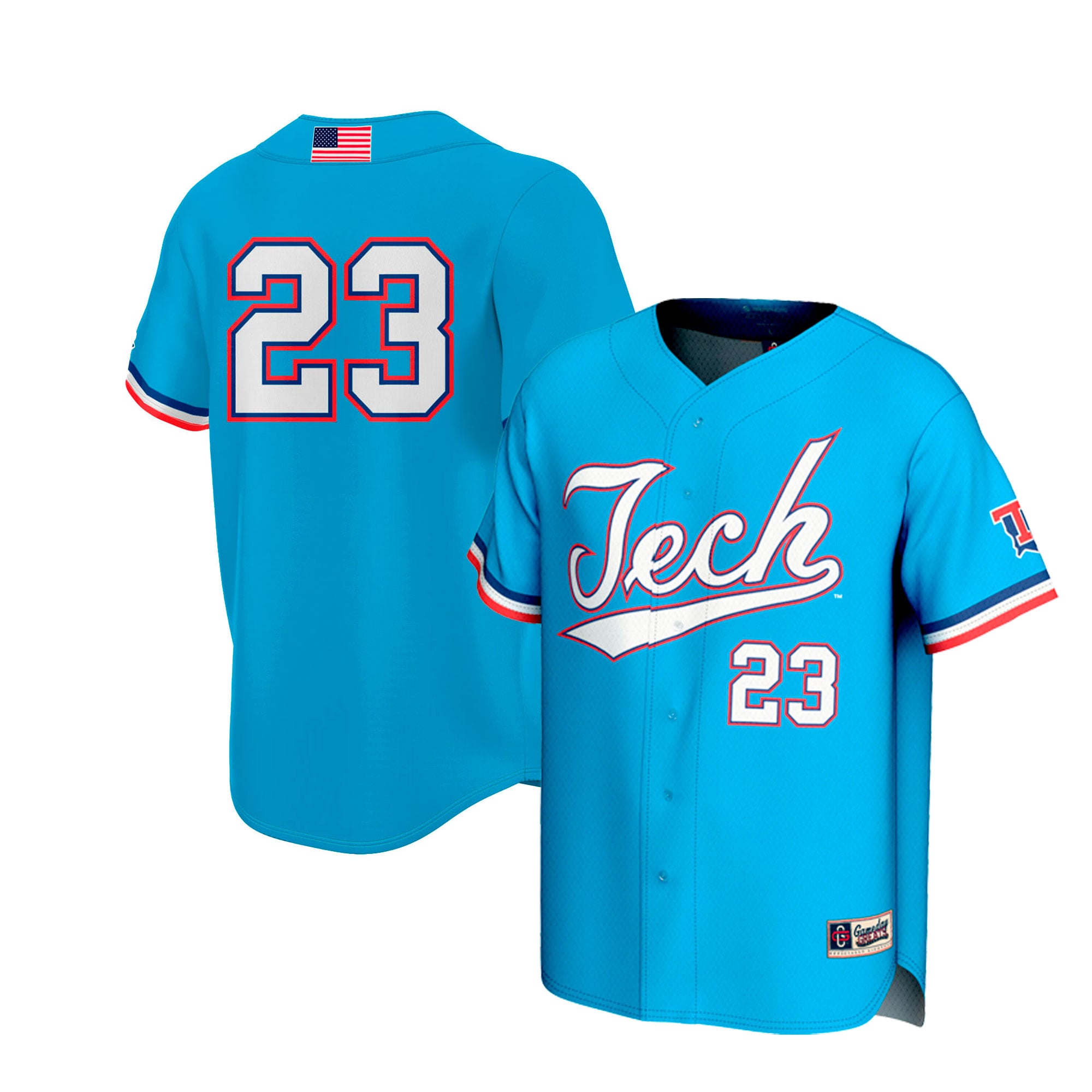 Baseball Louisiana Tech Bulldogs Jersey No.23 Royal NCAA College Baseball Fan Wear
