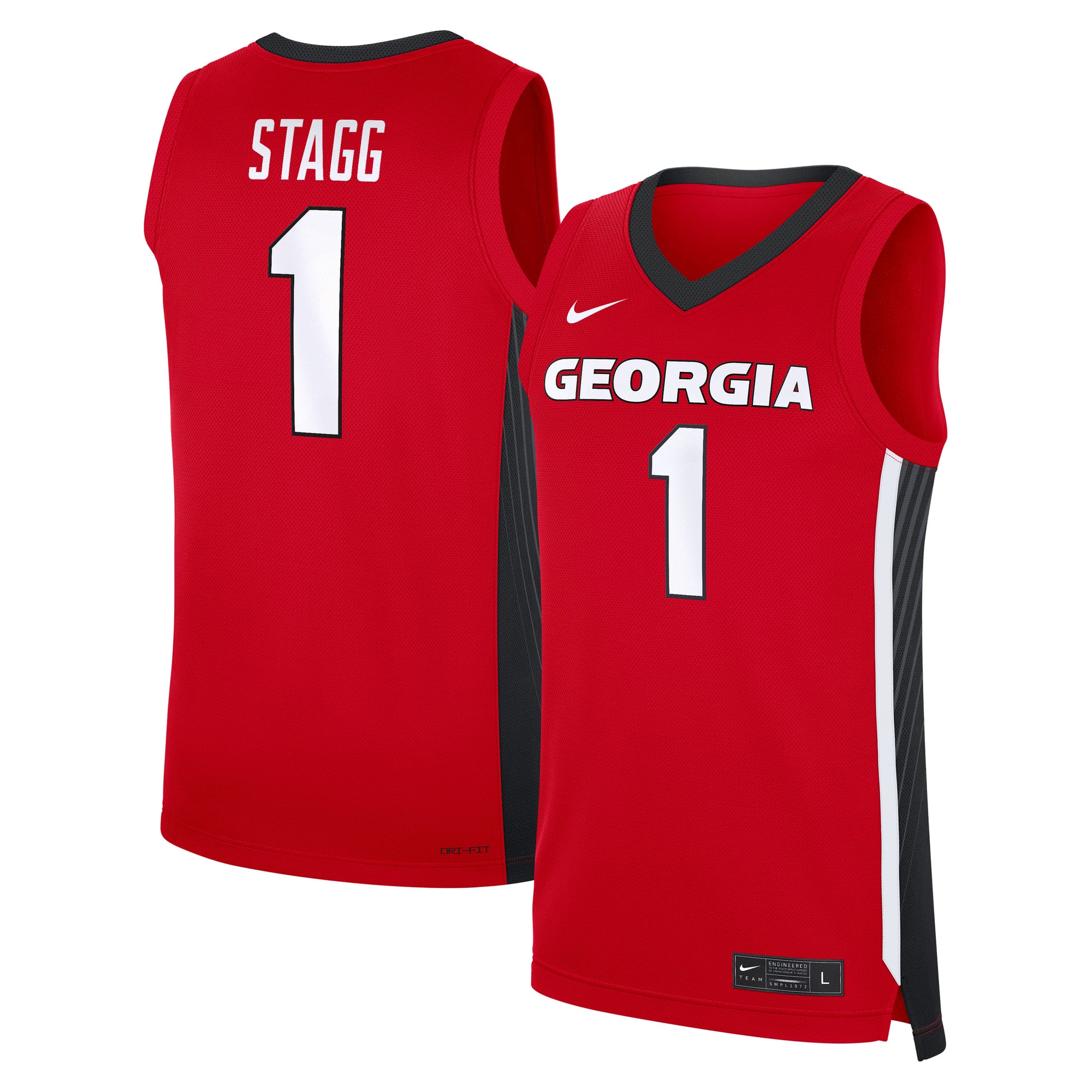 Kareem Stagg NIL Georgia Bulldogs Replica Jersey Red NCAA College Basketball Fan Wear