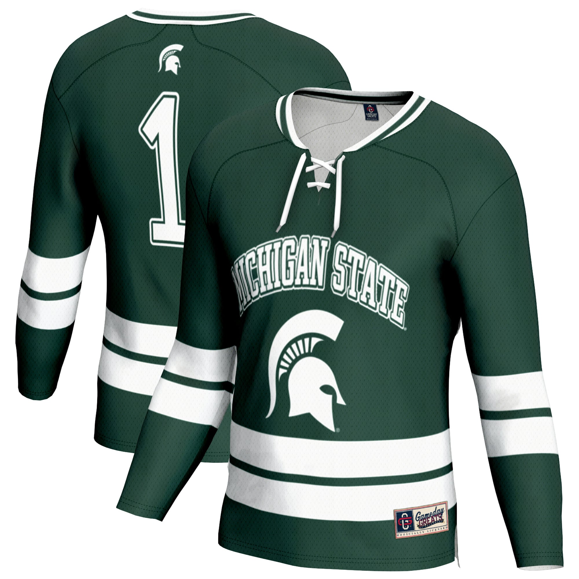 Hockey Street Michigan State Spartans Jersey Green NCAA College Hockey Fan Wear