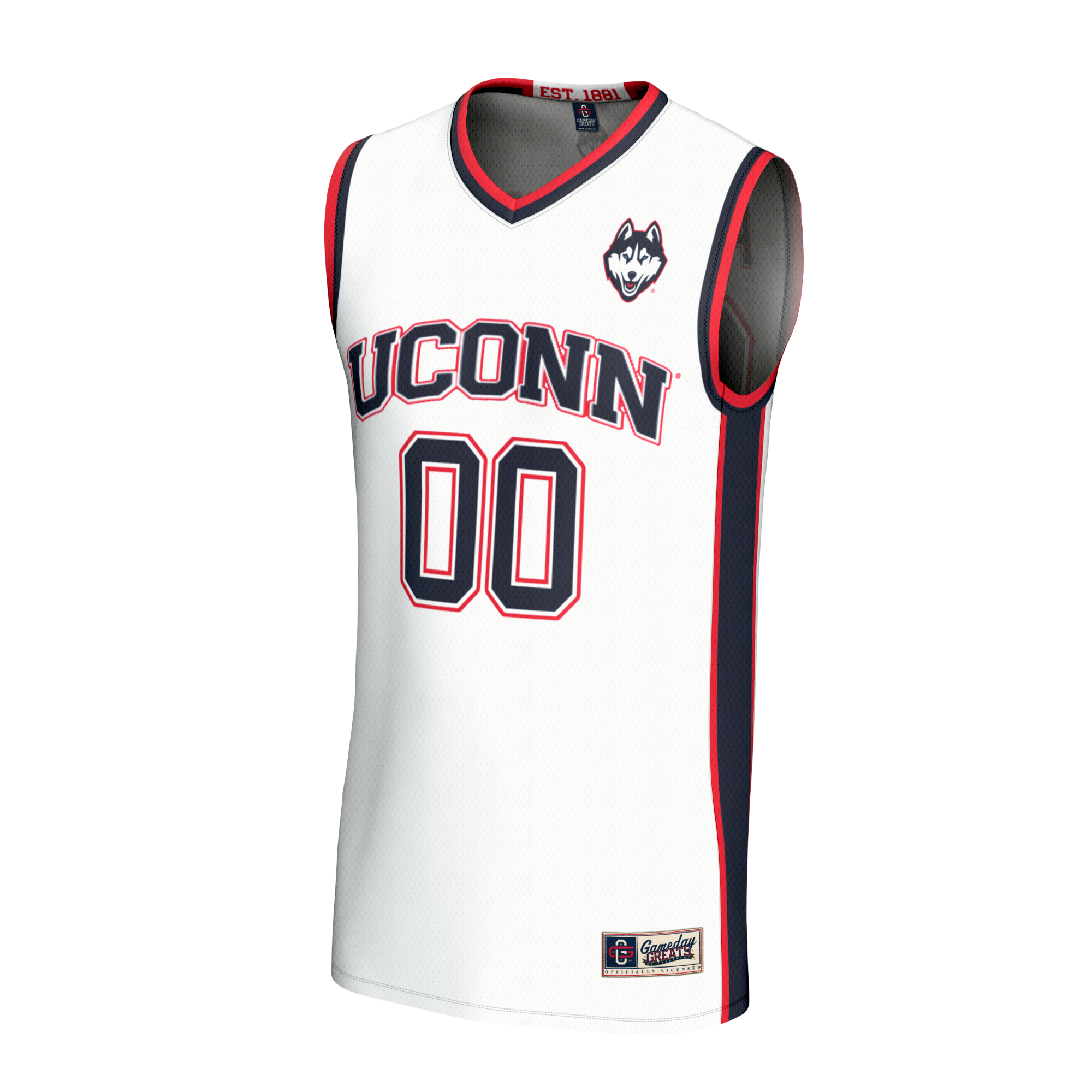 Collegiate UConn Huskies Player Jersey White NCAA College Basketball Fan Wear