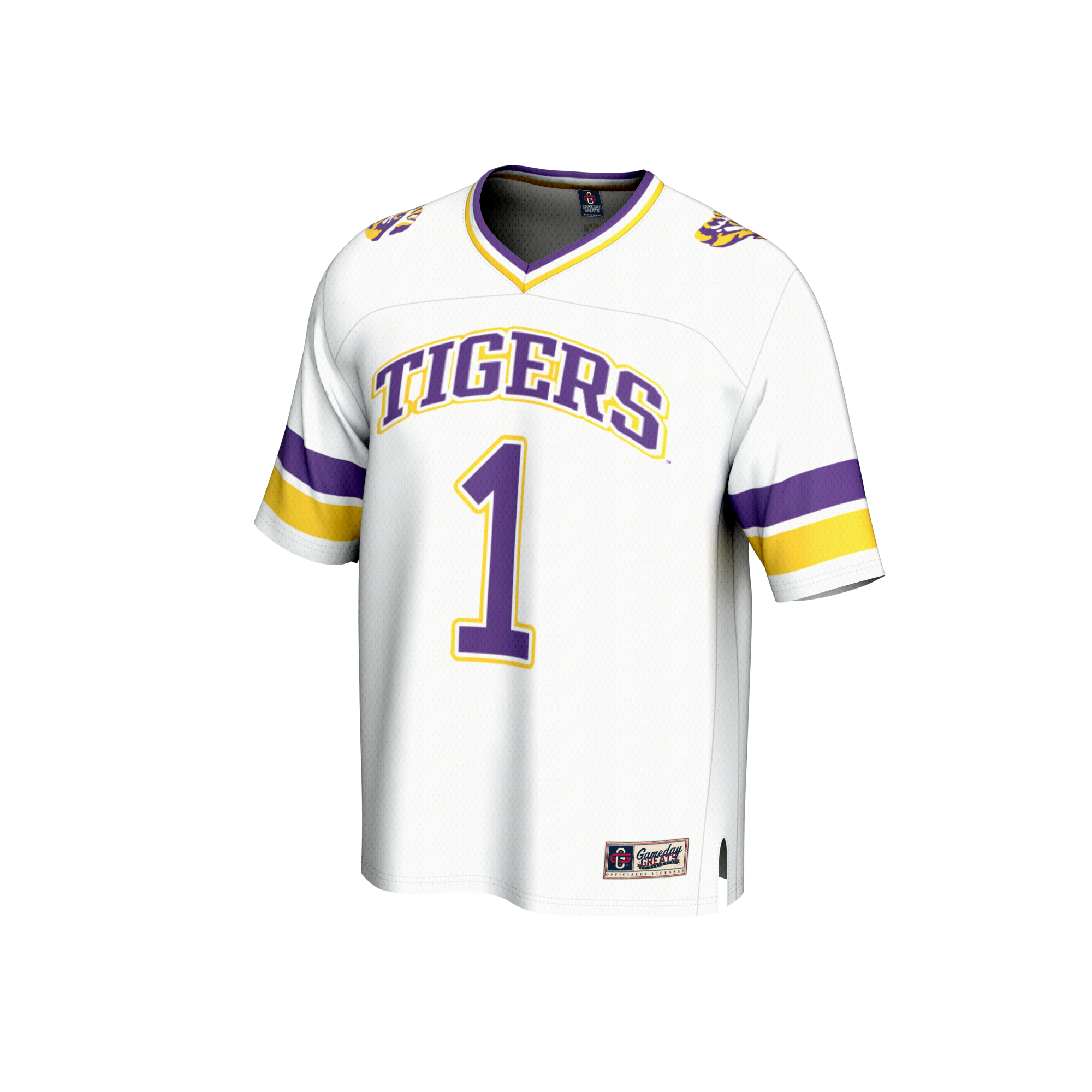 Collegiate Fashion LSU Tigers Game Jersey White NCAA College Football Fan Wear