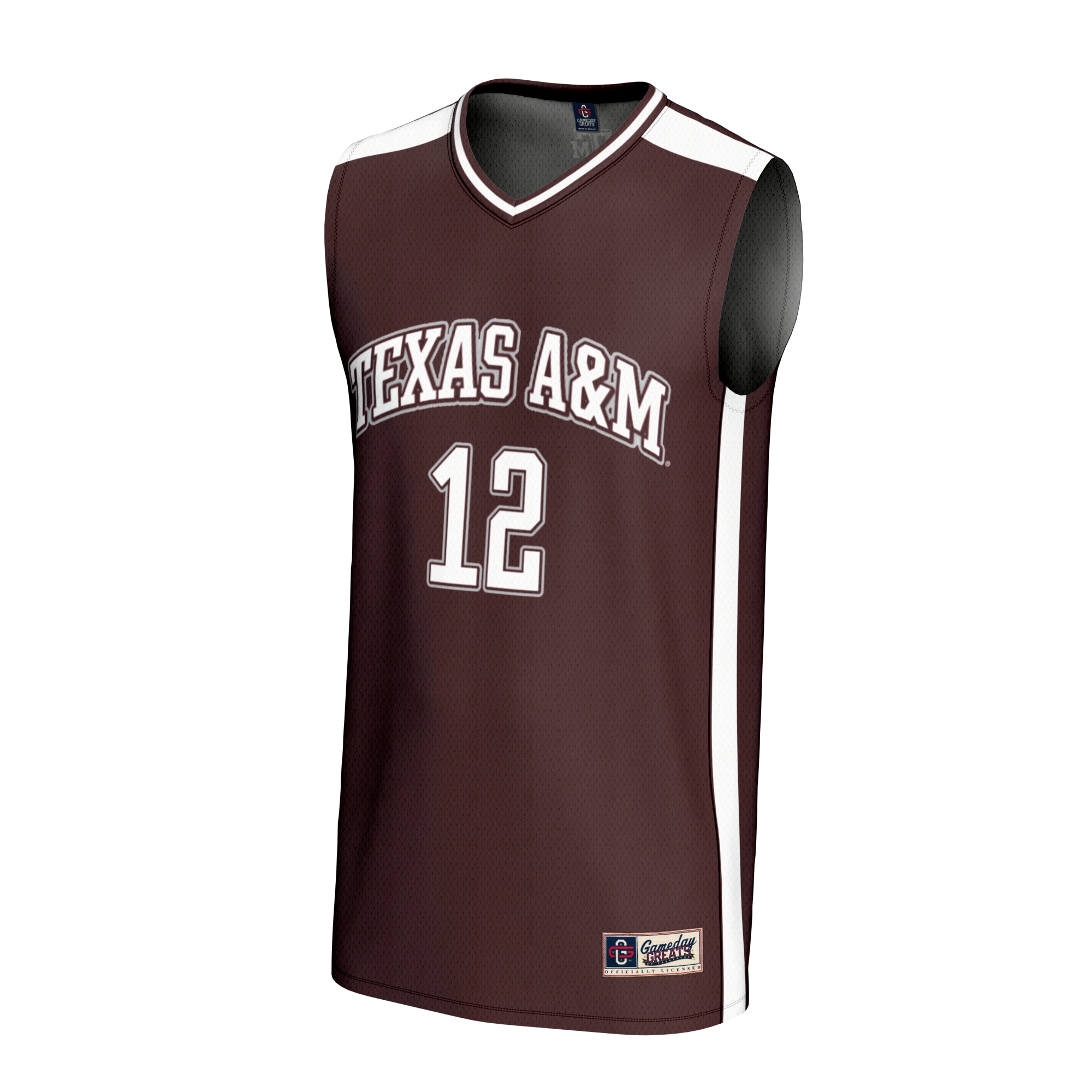 Basketball Fashion Texas A&M Aggies Game Jersey No.12 Maroon NCAA College Basketball Fan Wear