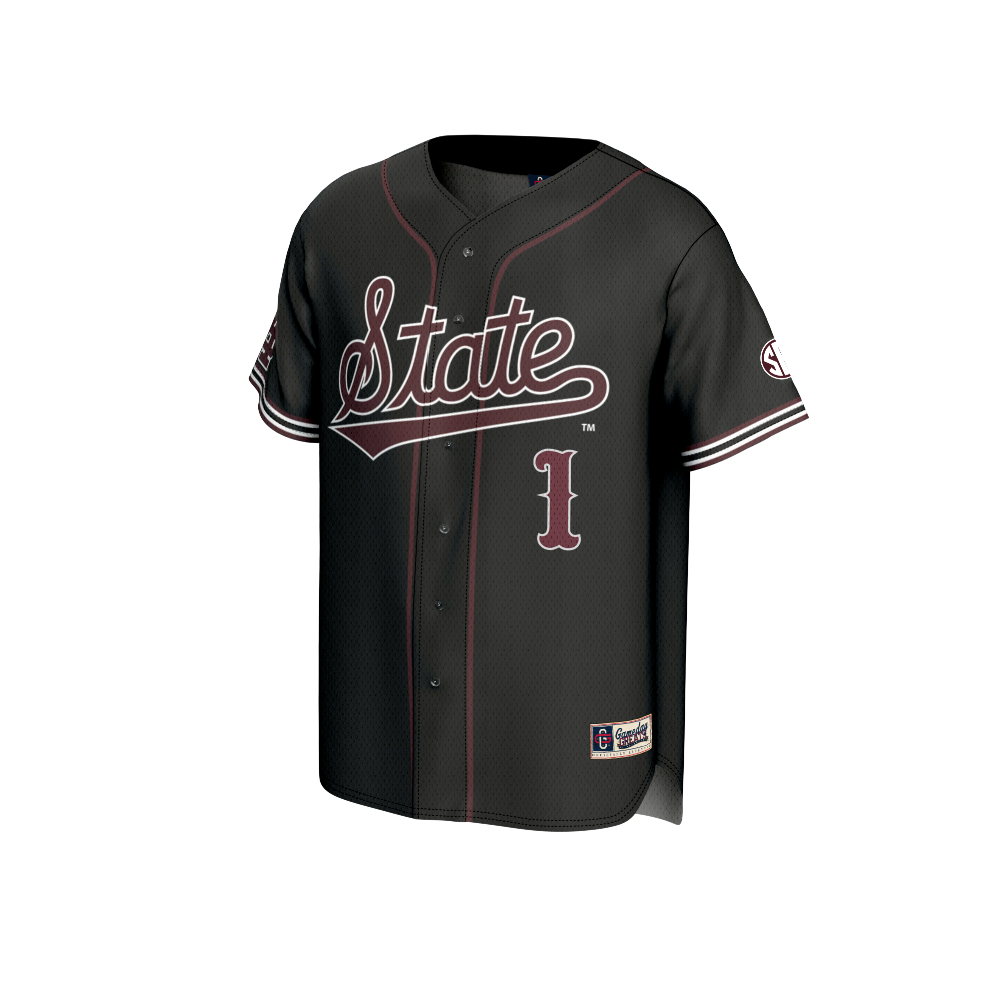 Black Collegiate Baseball Mississippi State Bulldogs Game Jersey Black NCAA College Baseball Fan Wear