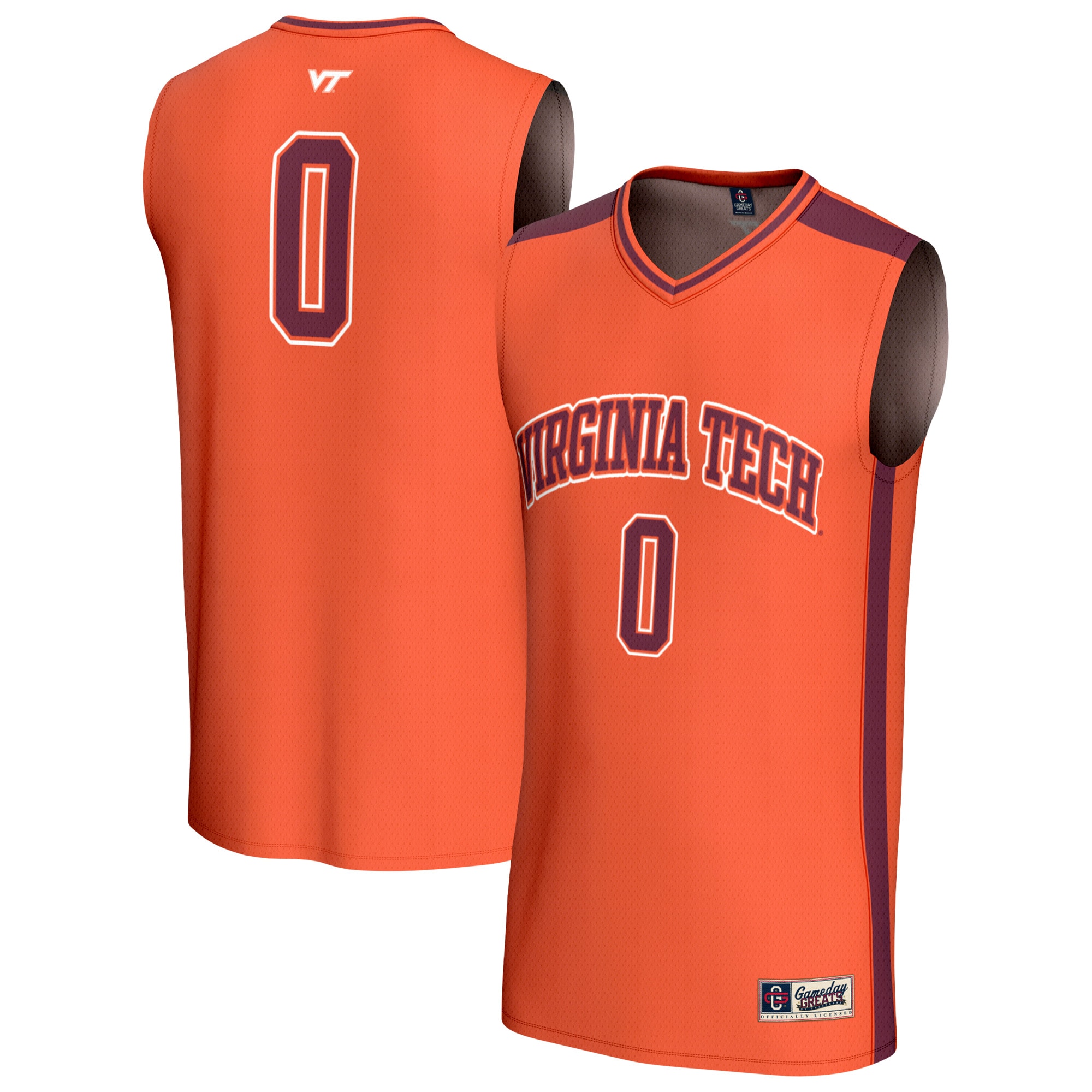 Collegiate Basketball Fashion Virginia Tech Hokies Game Jersey Orange NCAA College Basketball Fan Wear