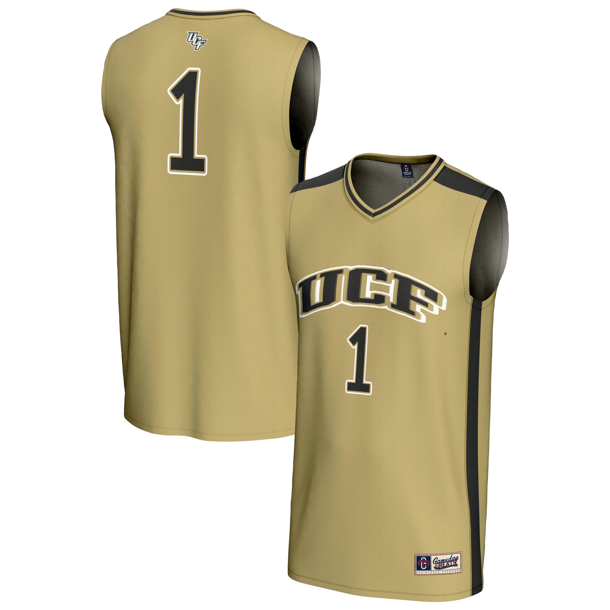 Ultra-Light Modern UCF Knights Jersey No.1 Gold NCAA College Basketball Fan Wear