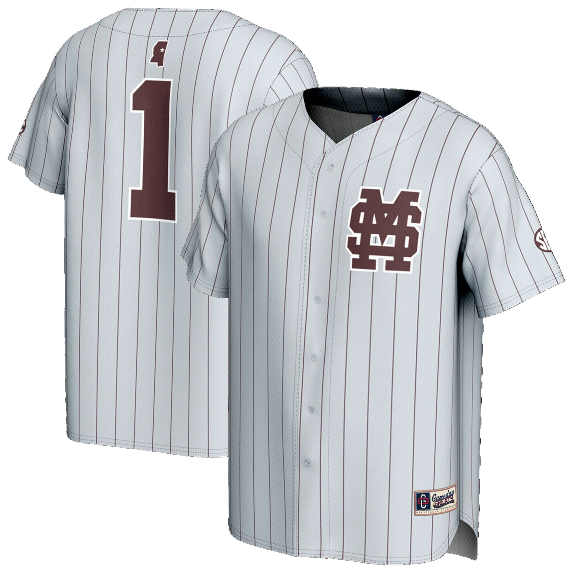 Mississippi State Bulldogs Jersey Gray NCAA College Baseball Fan Wear