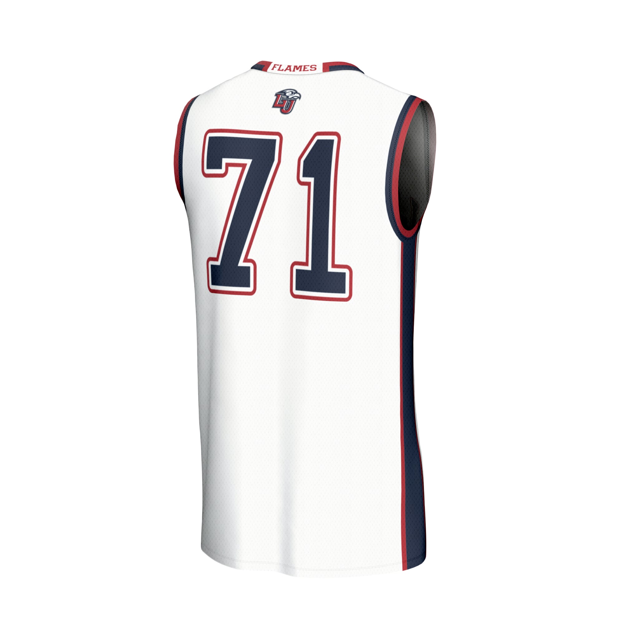 Basketball Fashion Liberty Flames Game Jersey No.71 White NCAA College Basketball Fan Wear Basketball Fashion