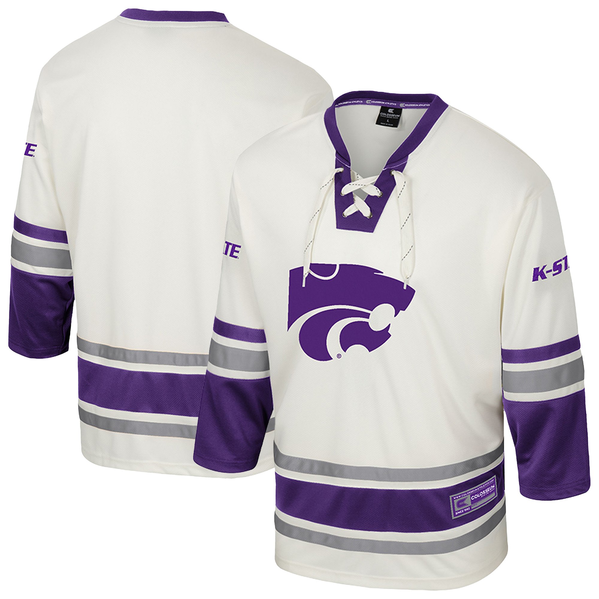 Puck Proud Street Kansas State Wildcats Jersey Cream NCAA College Hockey Fan Wear