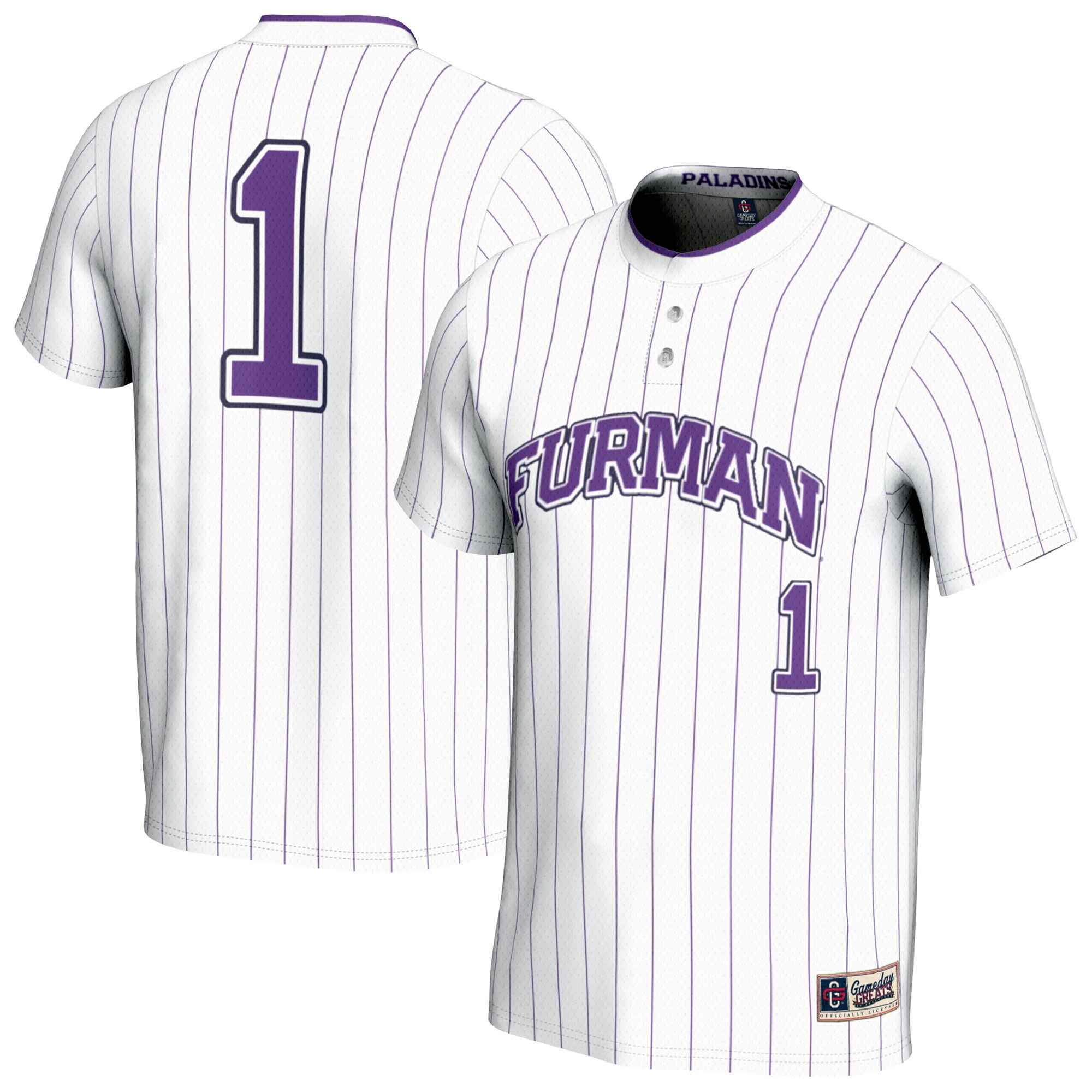 Collegiate Softball Fashion Furman Paladins Game Jersey White NCAA College Softball Fan Wear