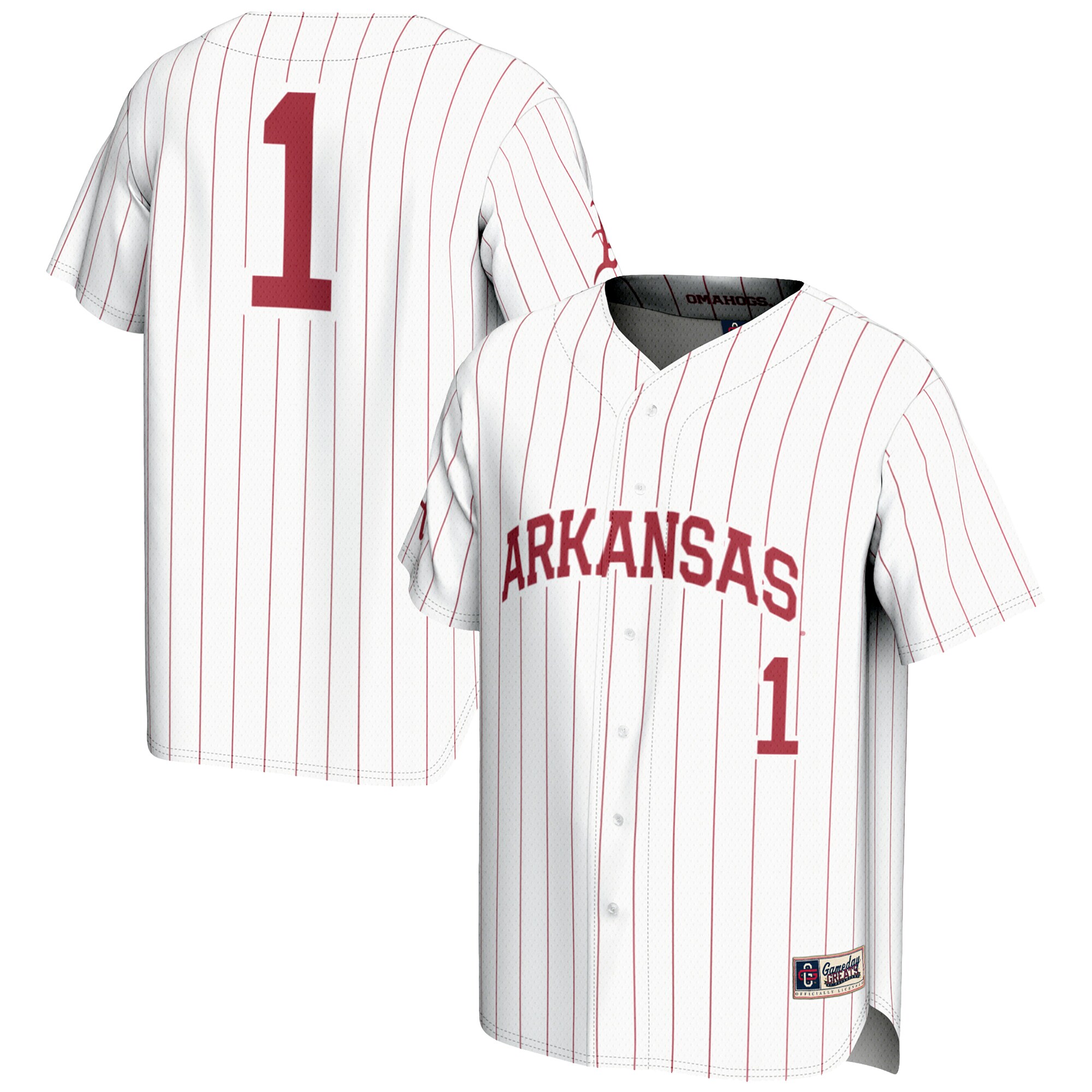 Baseball Arkansas Razorbacks Game Jersey White NCAA College Baseball Fan Wear Baseball
