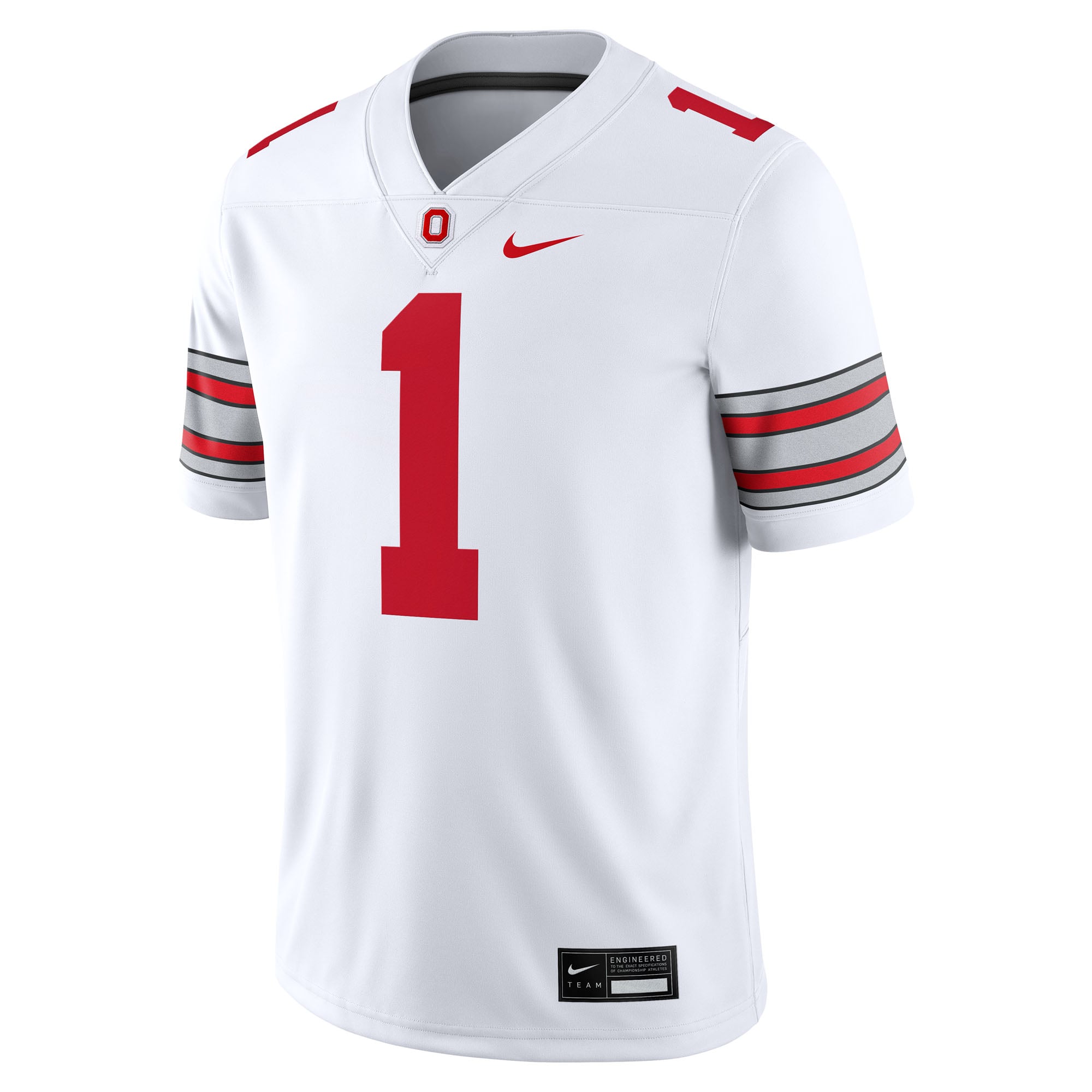 Road Ohio State Buckeyes Game Jersey No.1 White NCAA College Football Fan Wear Road