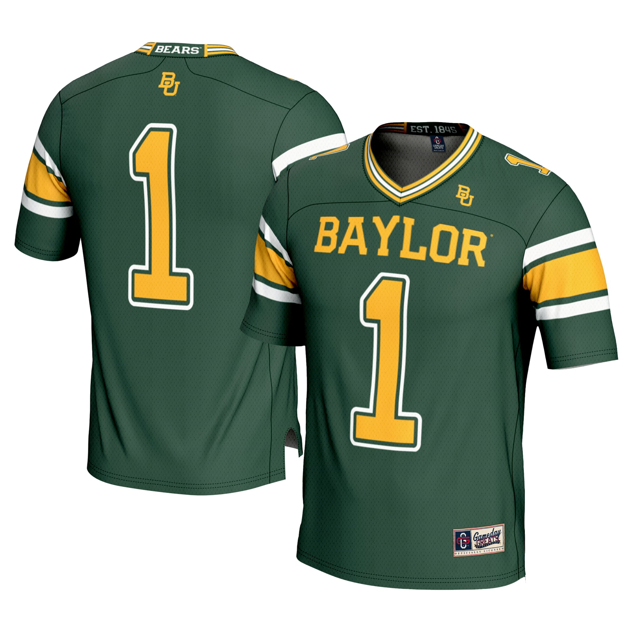 Baylor Bears Game Jersey No.1 Green NCAA College Football Fan Wear No.1