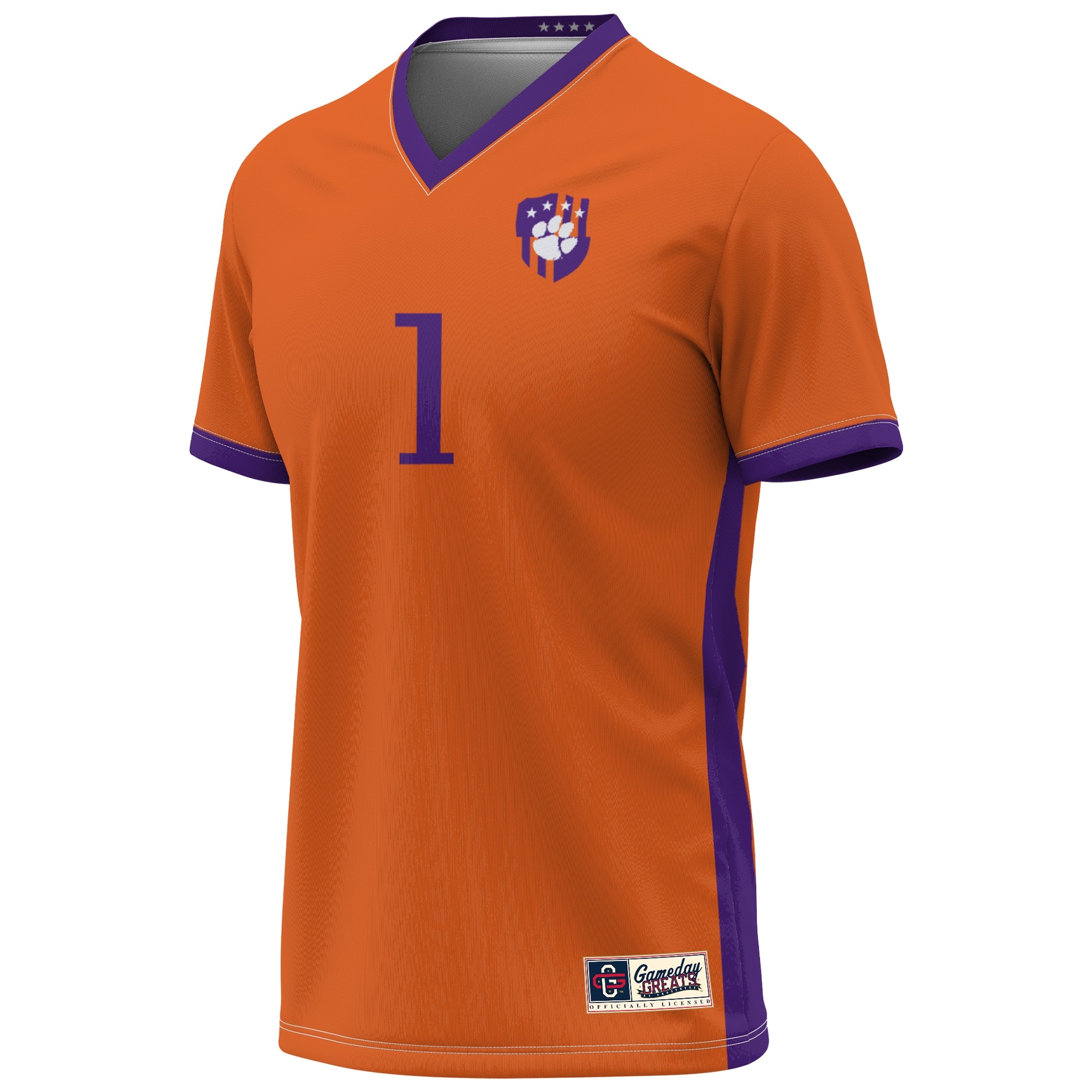 Collegiate Soccer Fashion Clemson Tigers Game Jersey Orange NCAA College Soccer Fan Wear Collegiate Soccer Fashion