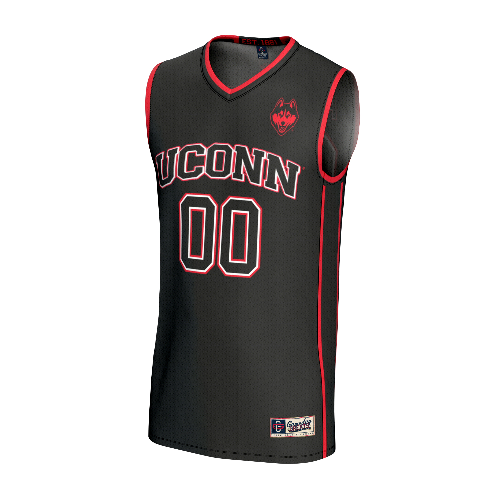 Collegiate UConn Huskies Player Jersey Black NCAA College Basketball Fan Wear Collegiate