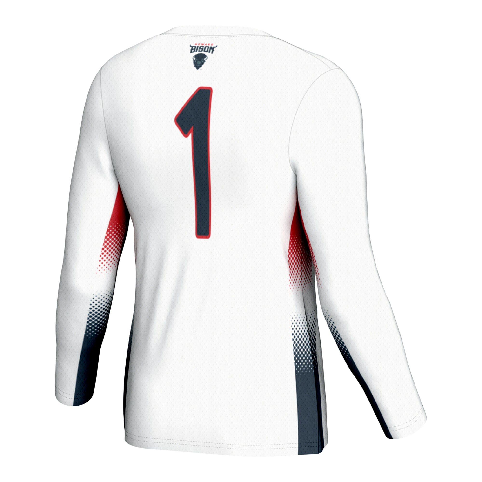 Volleyball Howard Bison Game Jersey White NCAA College Volleyball Fan Wear Volleyball