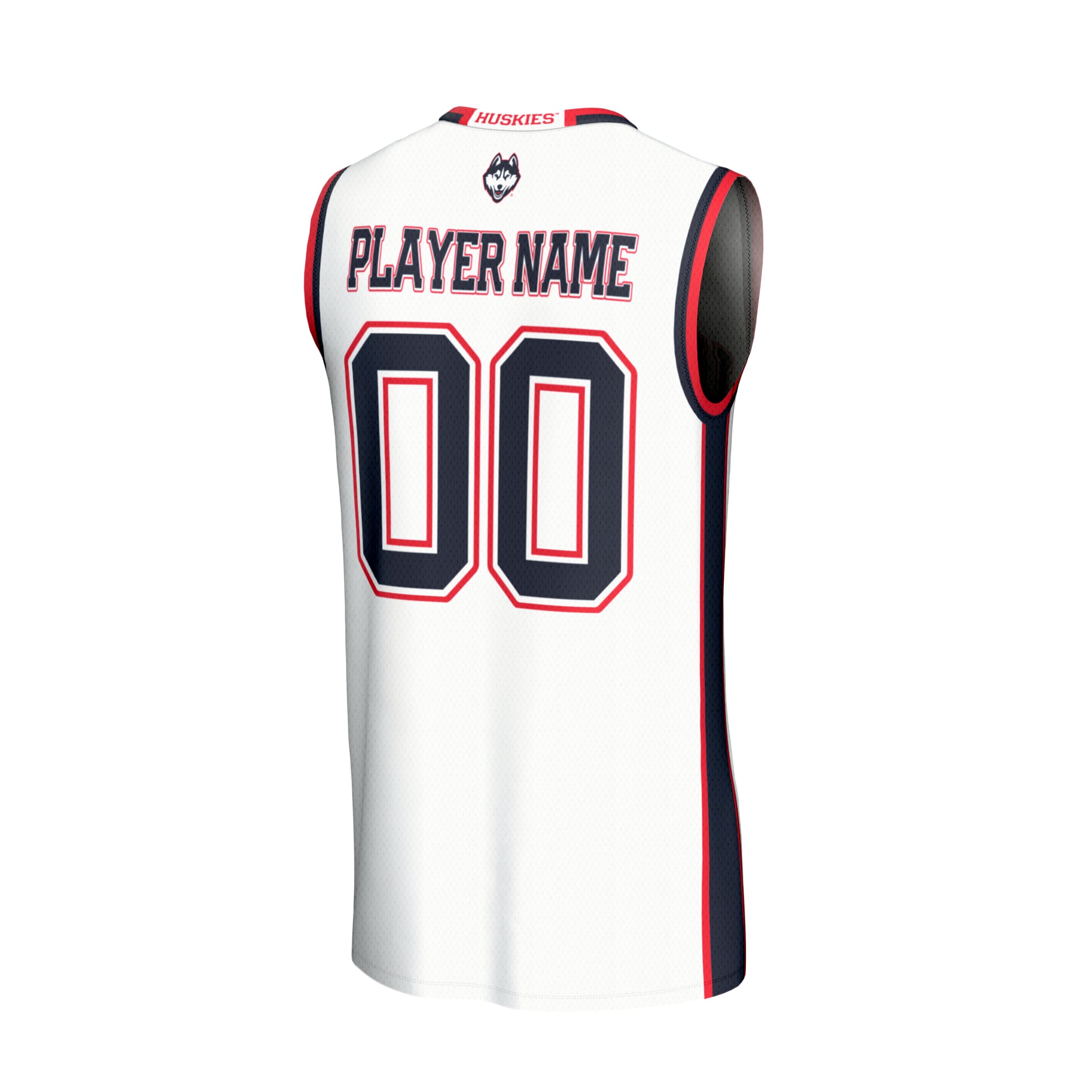 Collegiate Basketball NIL UConn Huskies Player Jersey White NCAA College Basketball Fan Wear Collegiate Basketball NIL