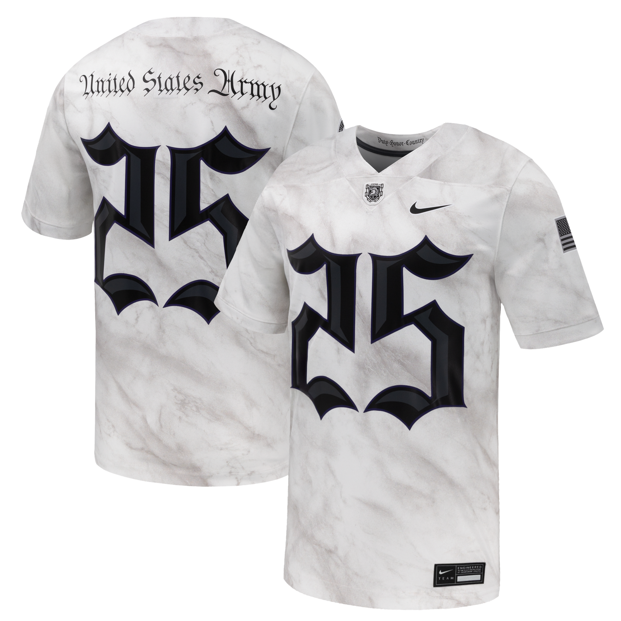Matchday Black American Football Jersey No.25 White NCAA College Football Fan Wear