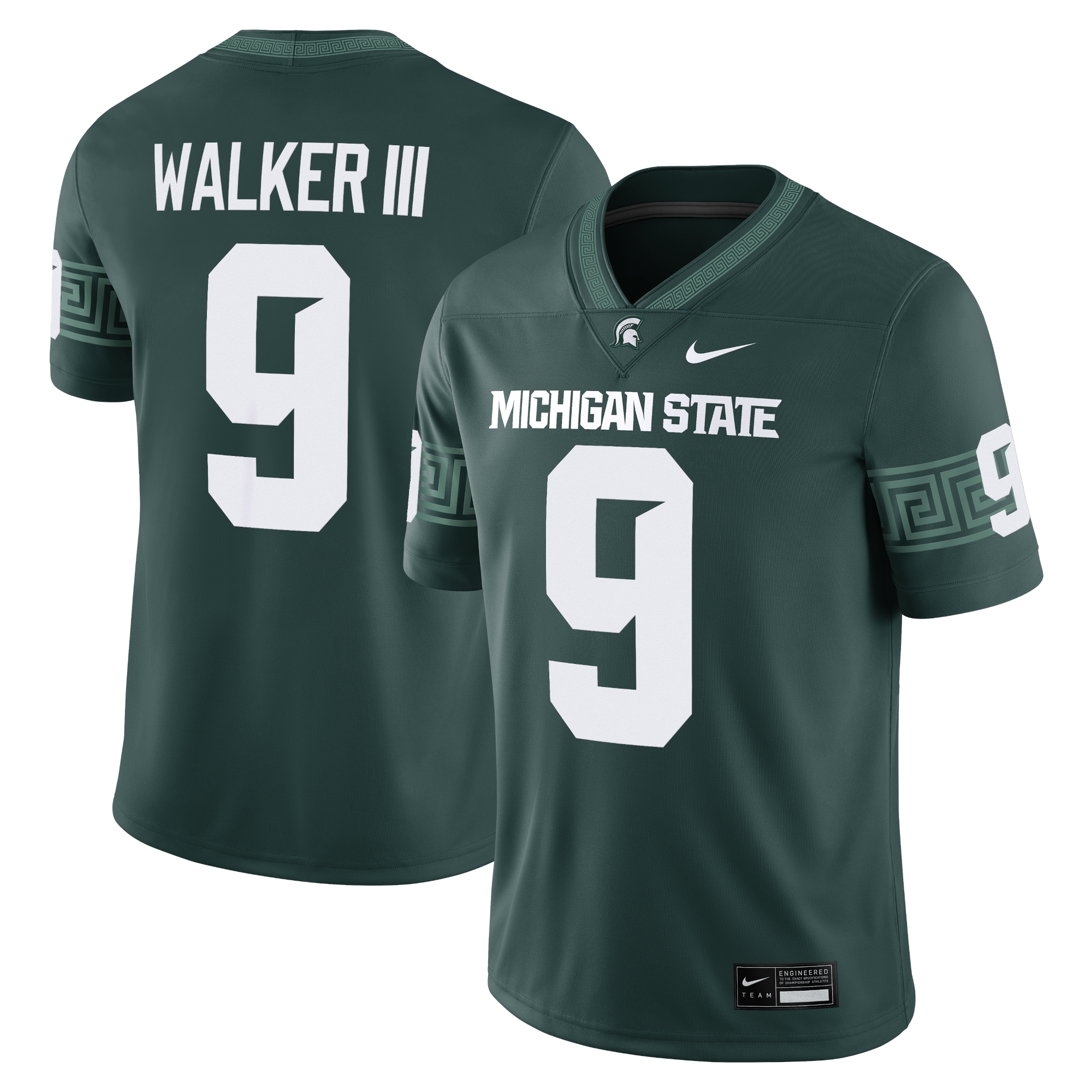 Alumni Kenneth Walker Michigan State Spartans Game Jersey Green NCAA College Football Fan Wear Alumni Kenneth Walker