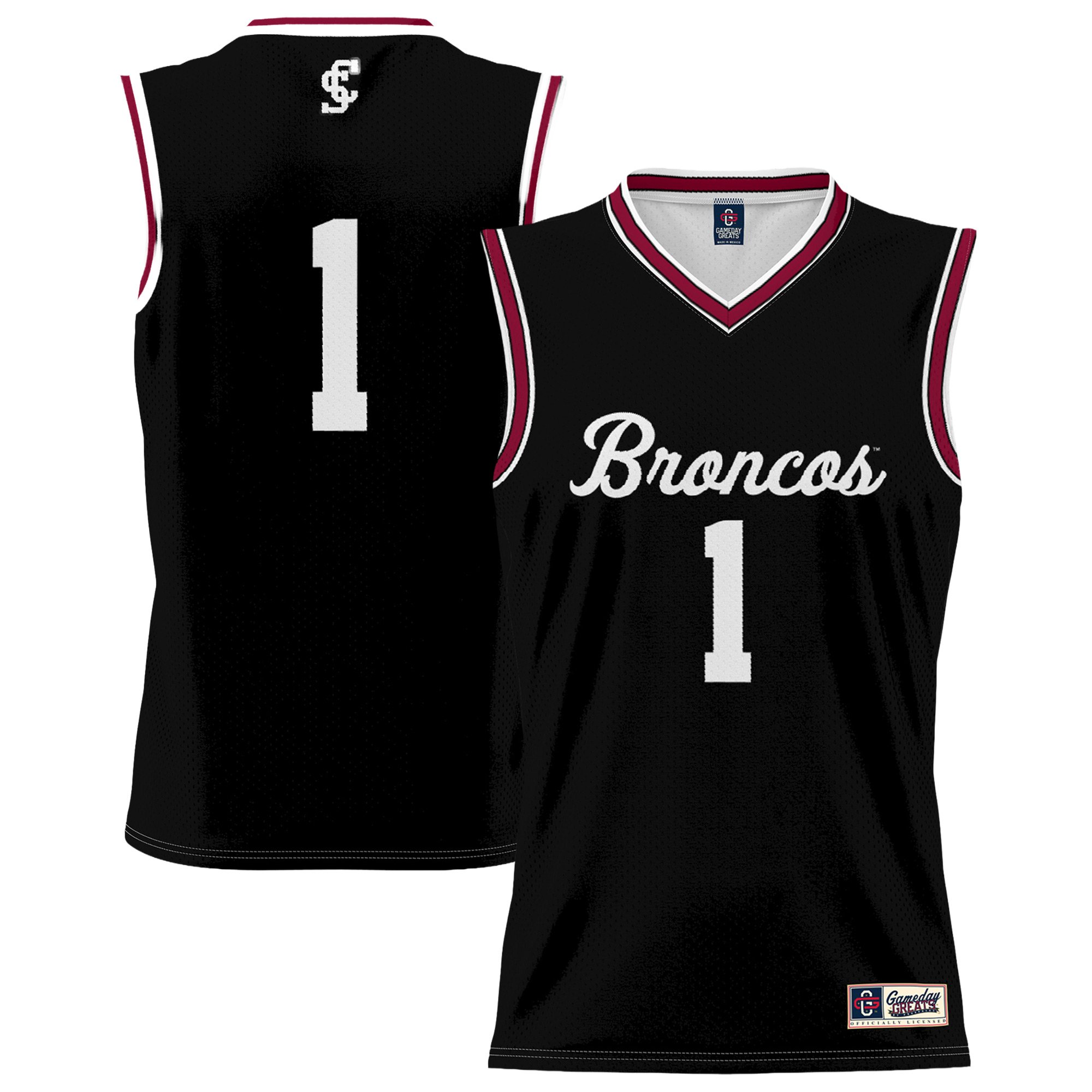 Santa Clara Broncos Jersey Black NCAA College Basketball Fan Wear