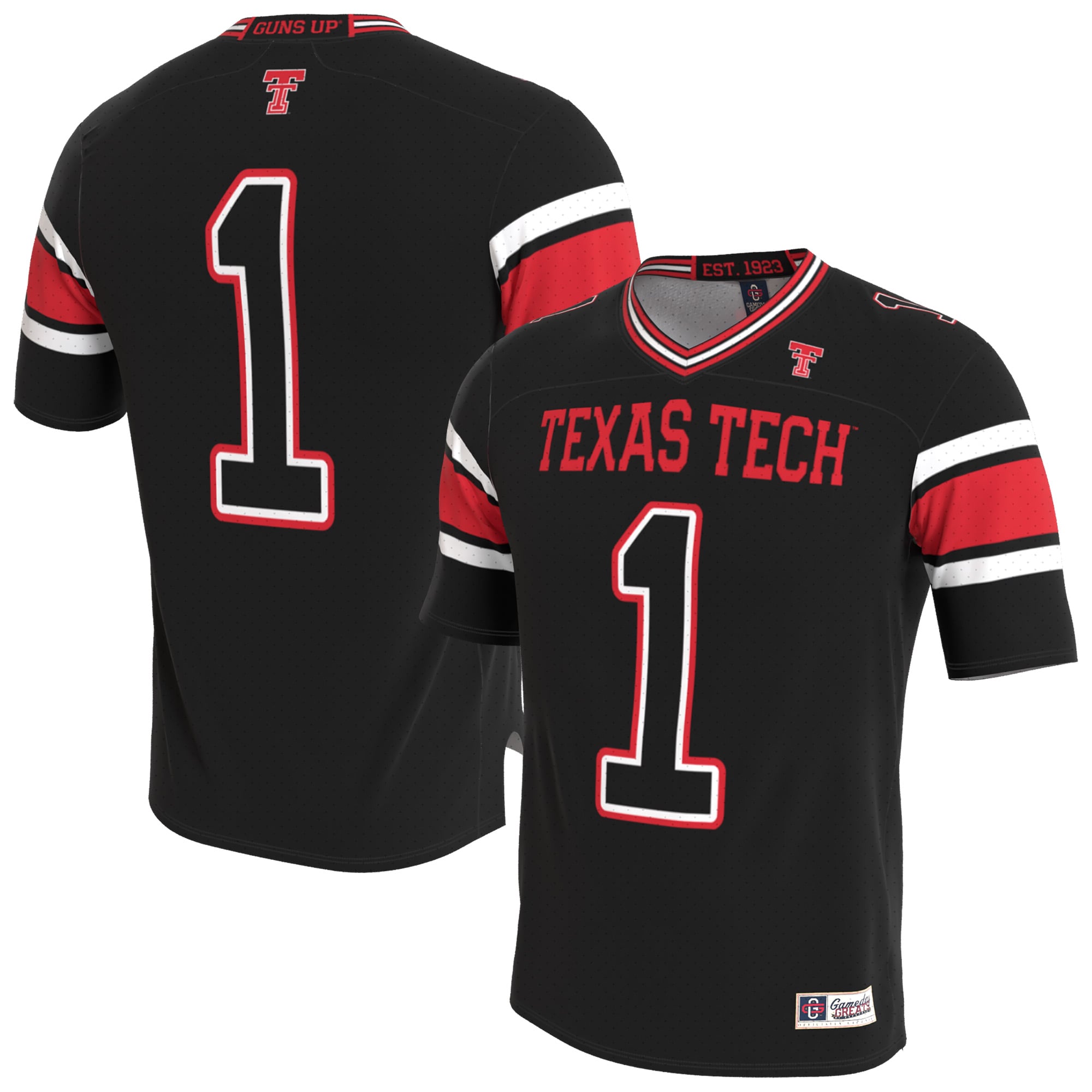 Black Texas Tech Red Raiders Jersey Black NCAA College Football Fan Wear Black