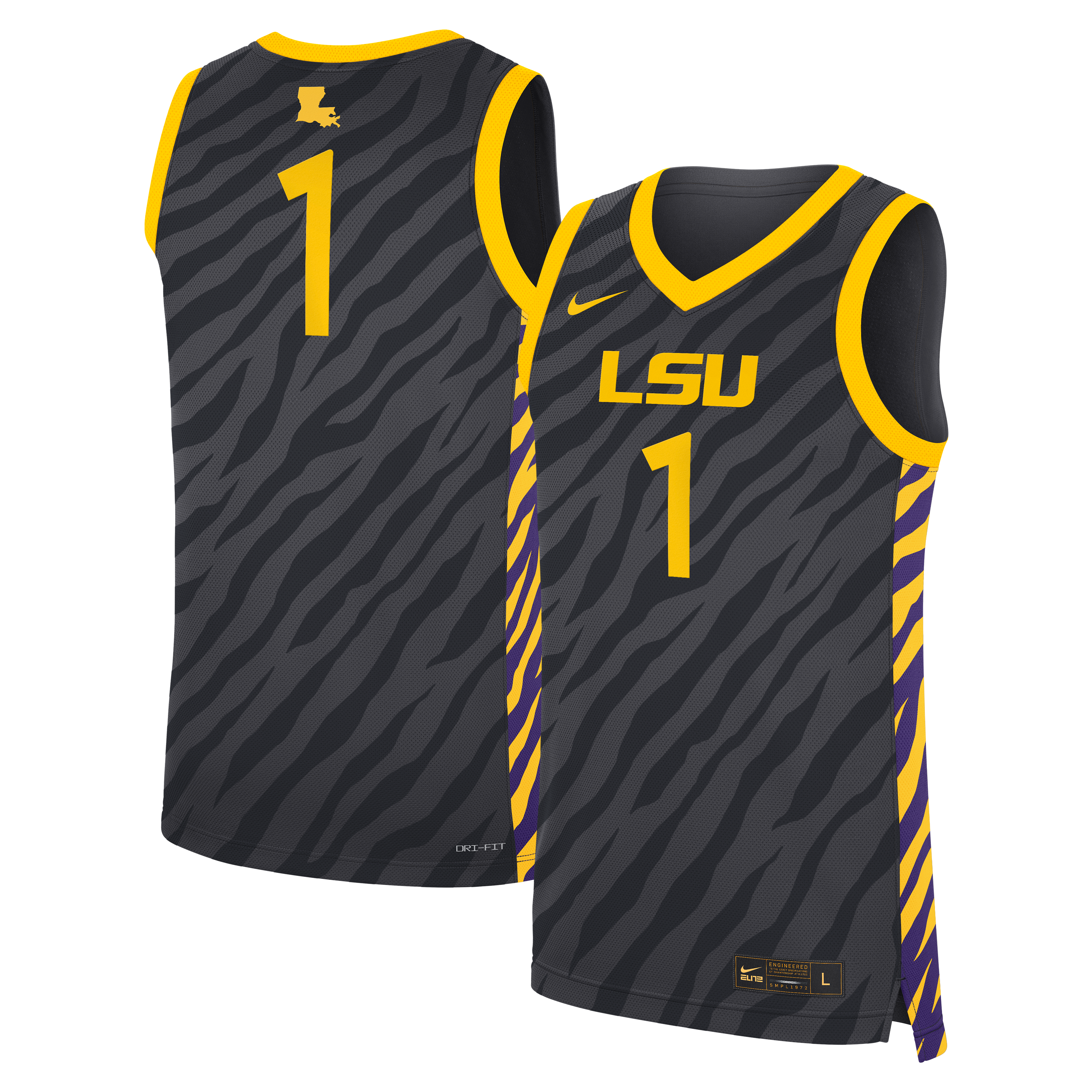 Basketball LSU Tigers Replica Jersey No.1 Anthracite NCAA College Basketball Fan Wear