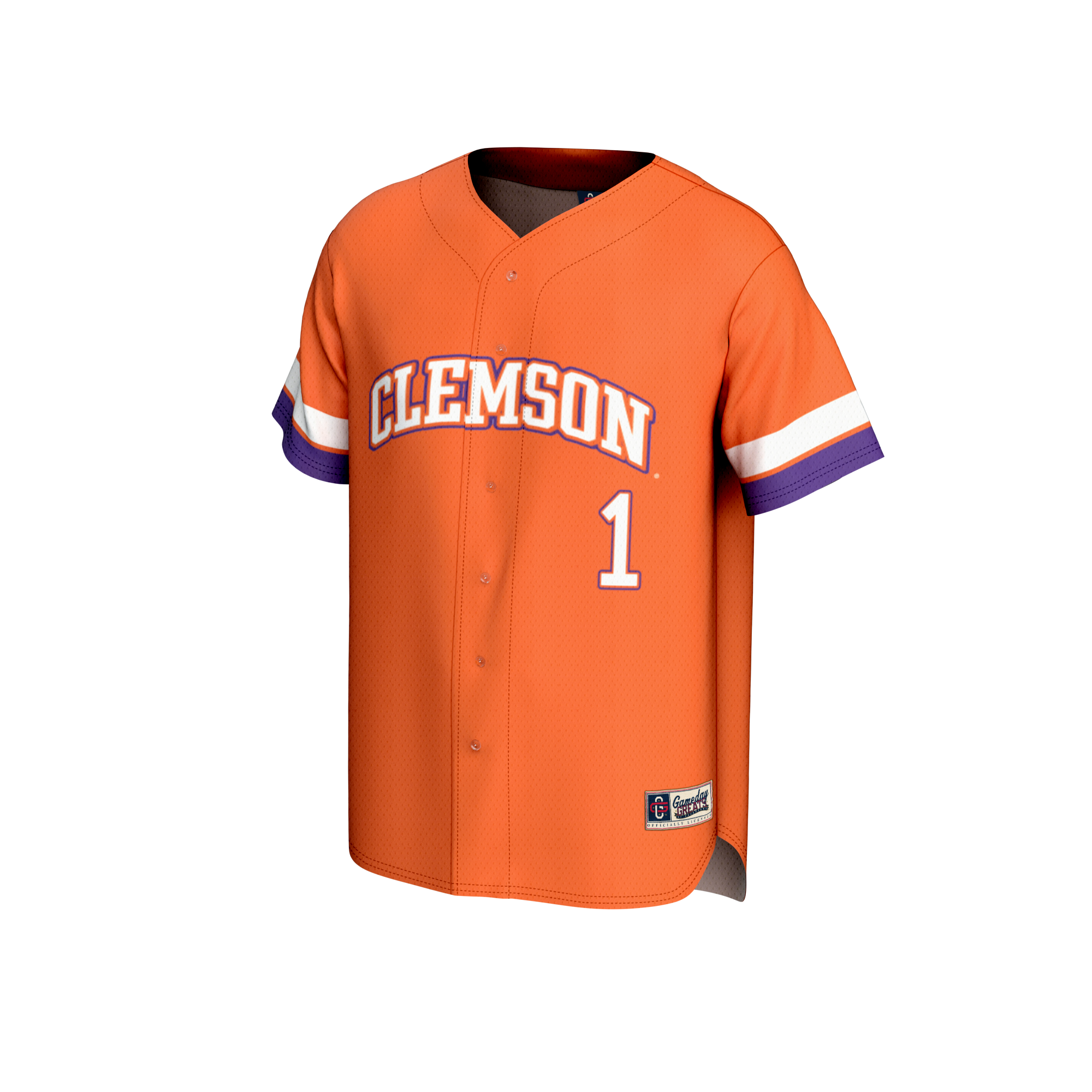 Collegiate Baseball Fashion Clemson Tigers Game Jersey Orange NCAA College Baseball Fan Wear