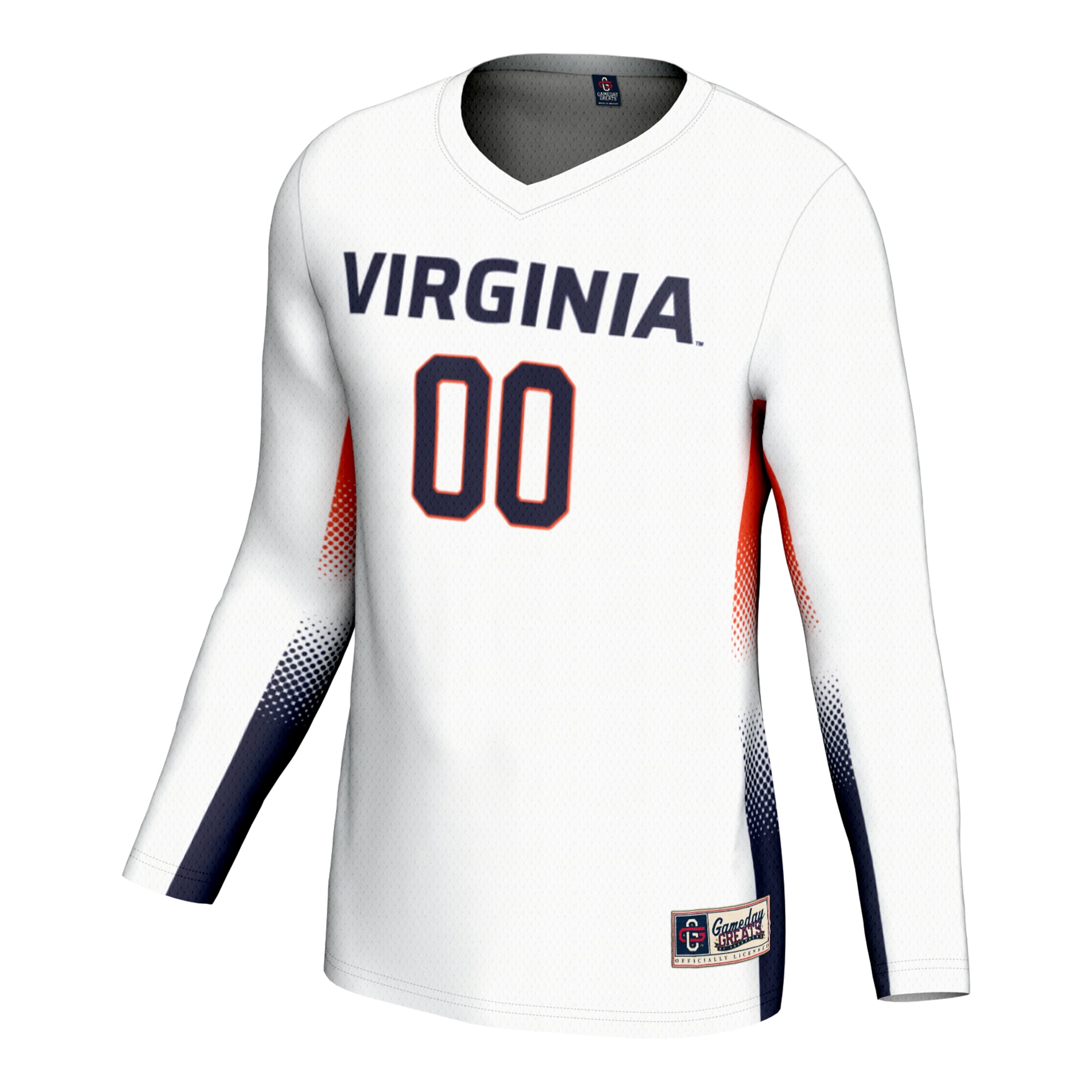 NIL Volleyball Virginia Cavaliers Game Jersey White NCAA College Volleyball Fan Wear NIL Volleyball