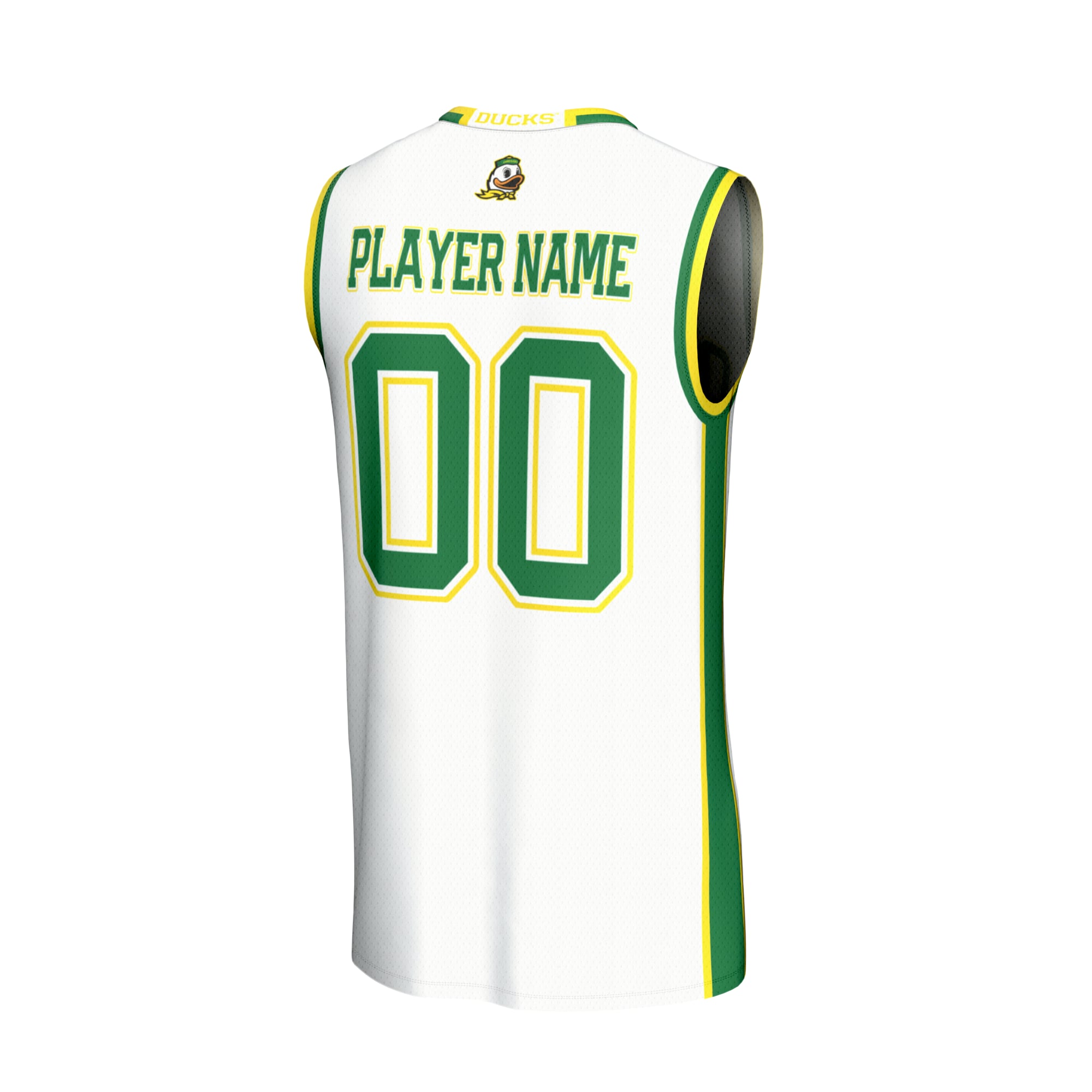 Collegiate Basketball NIL Oregon Ducks Player Jersey White NCAA College Basketball Fan Wear
