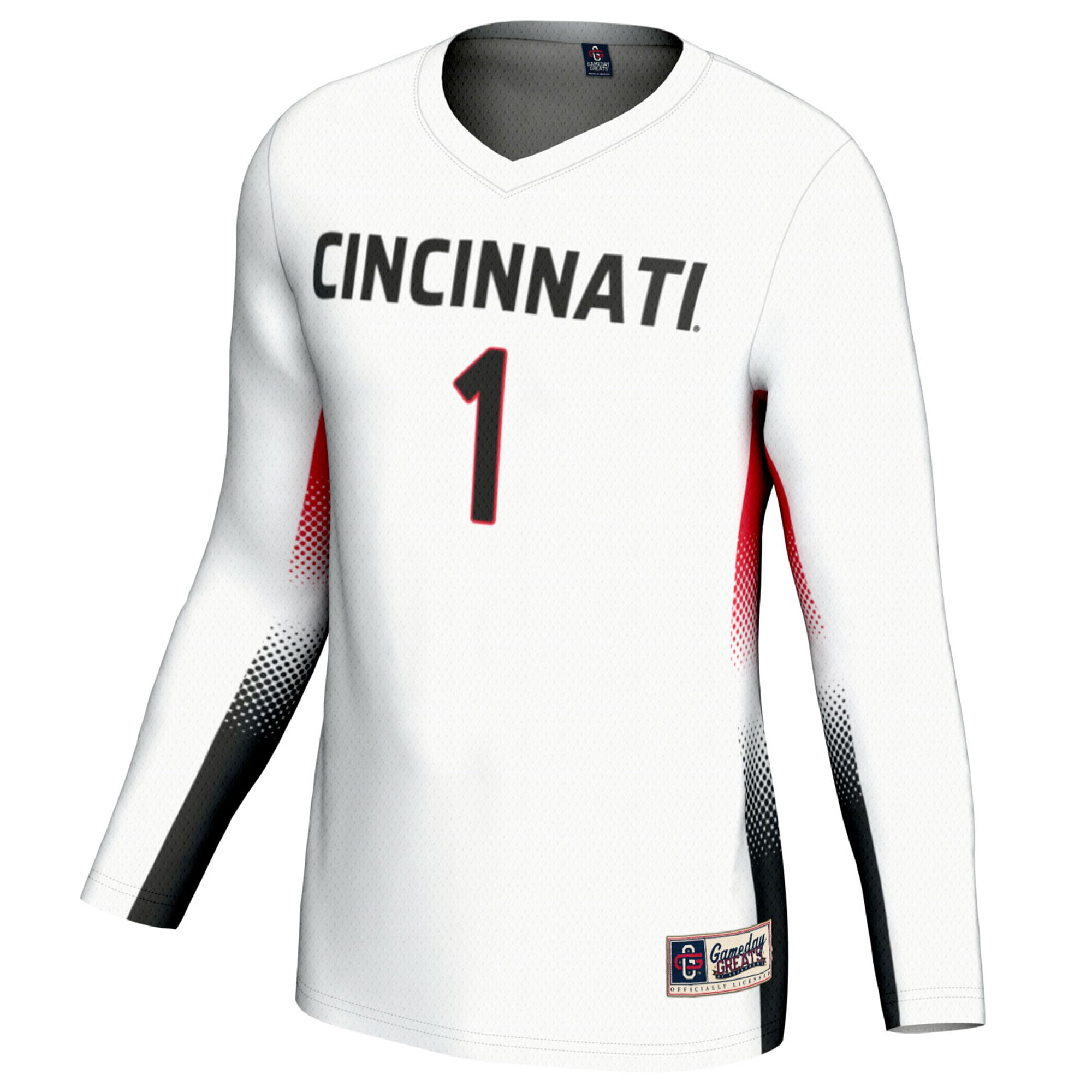 Volleyball Fashion Cincinnati Bearcats Game Jersey No.1 White NCAA College Volleyball Fan Wear