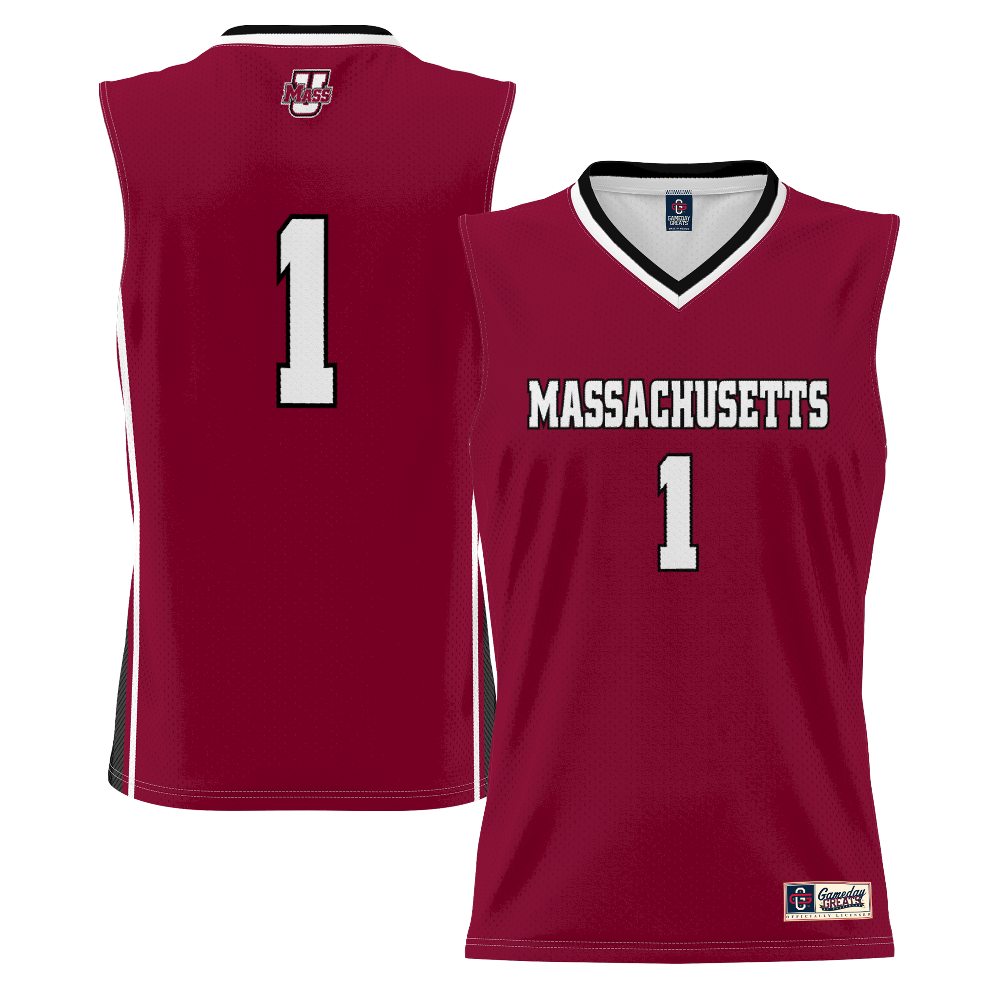 Basketball UMass Minutemen Game Jersey No.1 Maroon NCAA College Basketball Fan Wear