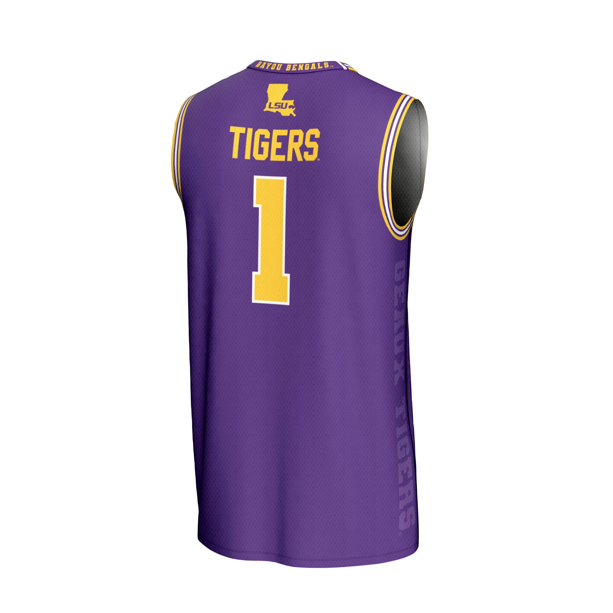 Print Basketball LSU Tigers Game Jersey Purple NCAA College Basketball Fan Wear Print Basketball