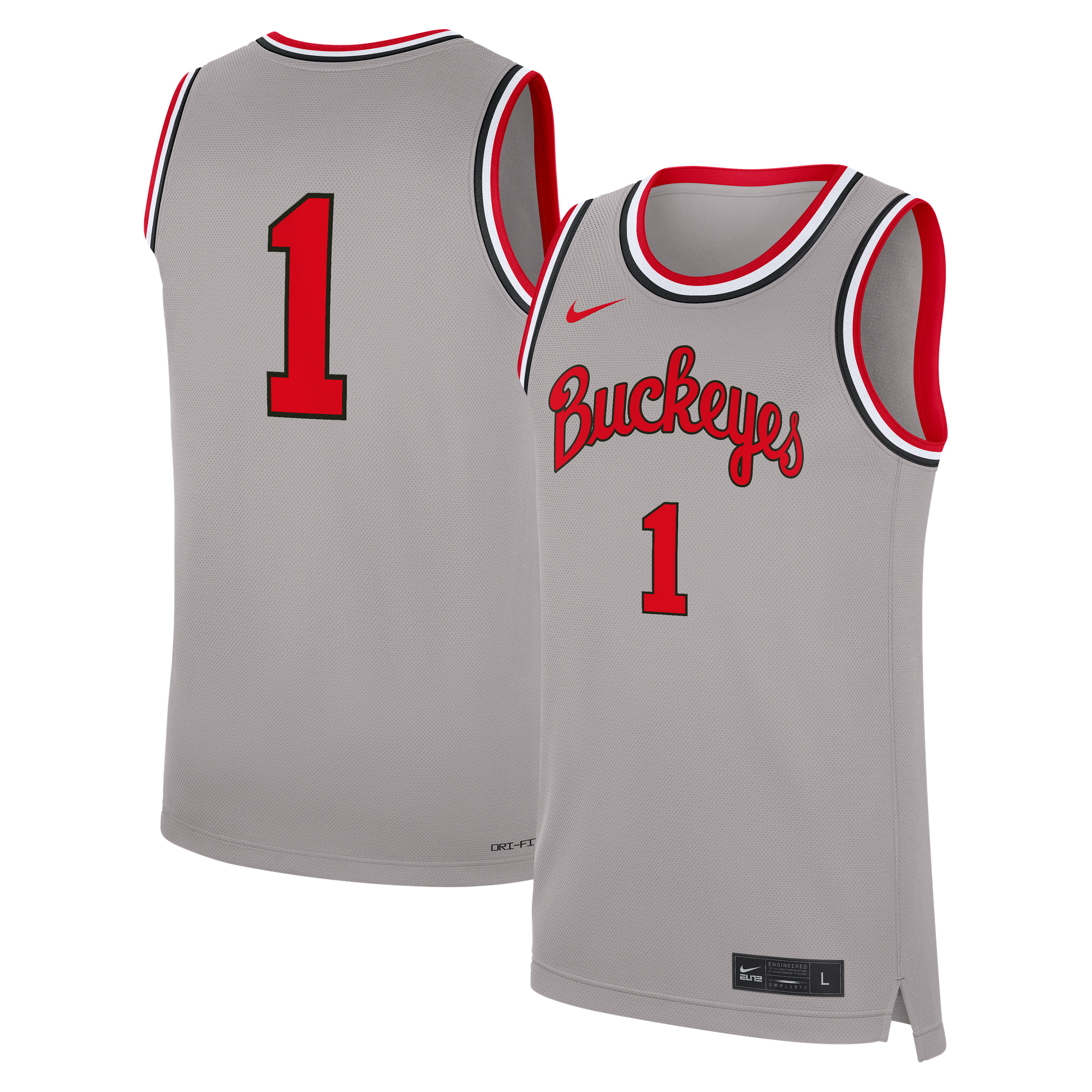 Ohio State Buckeyes Alternate Jersey Gray NCAA College Basketball Fan Wear