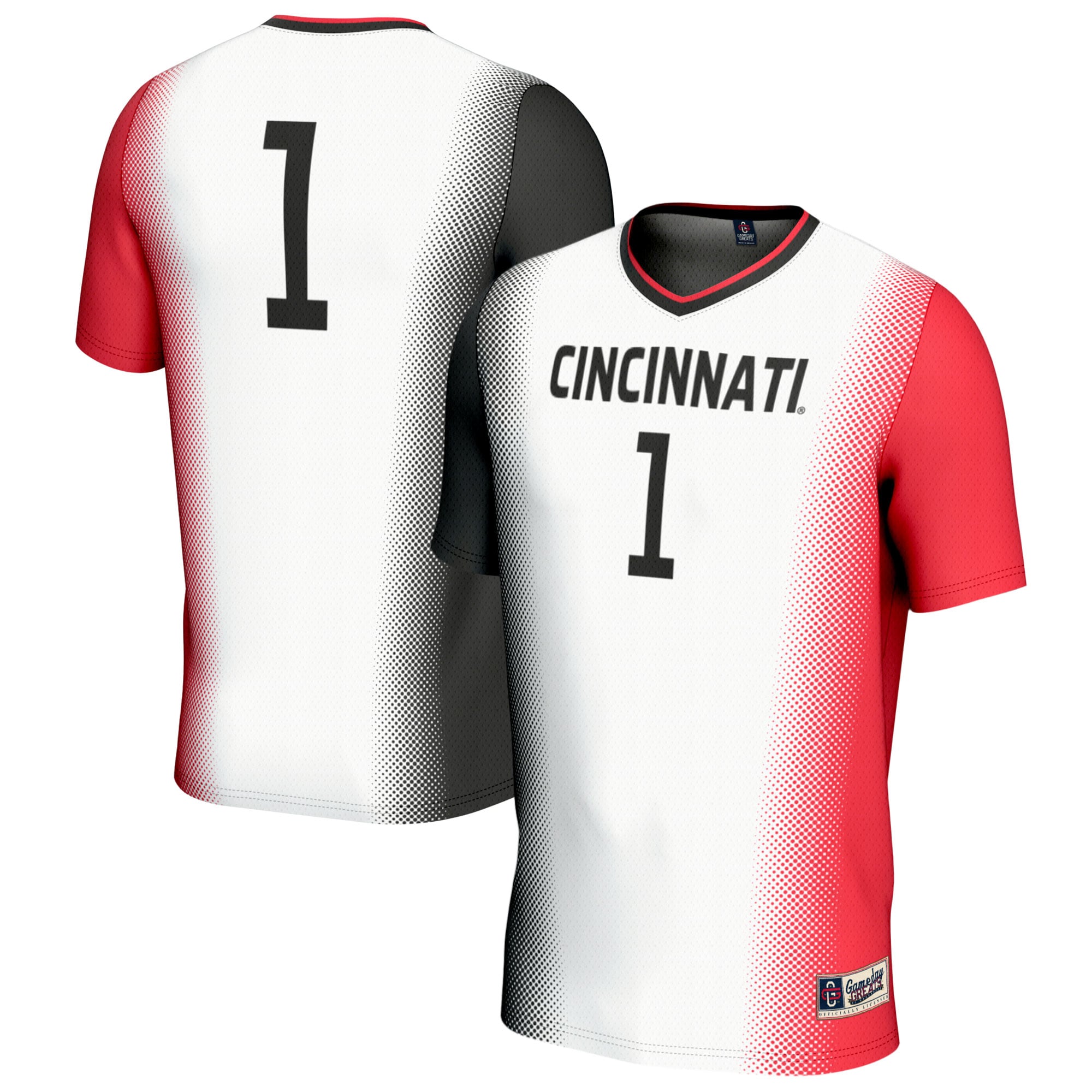 Soccer Fashion Cincinnati Bearcats Game Jersey No.1 White NCAA College Soccer Fan Wear Soccer Fashion