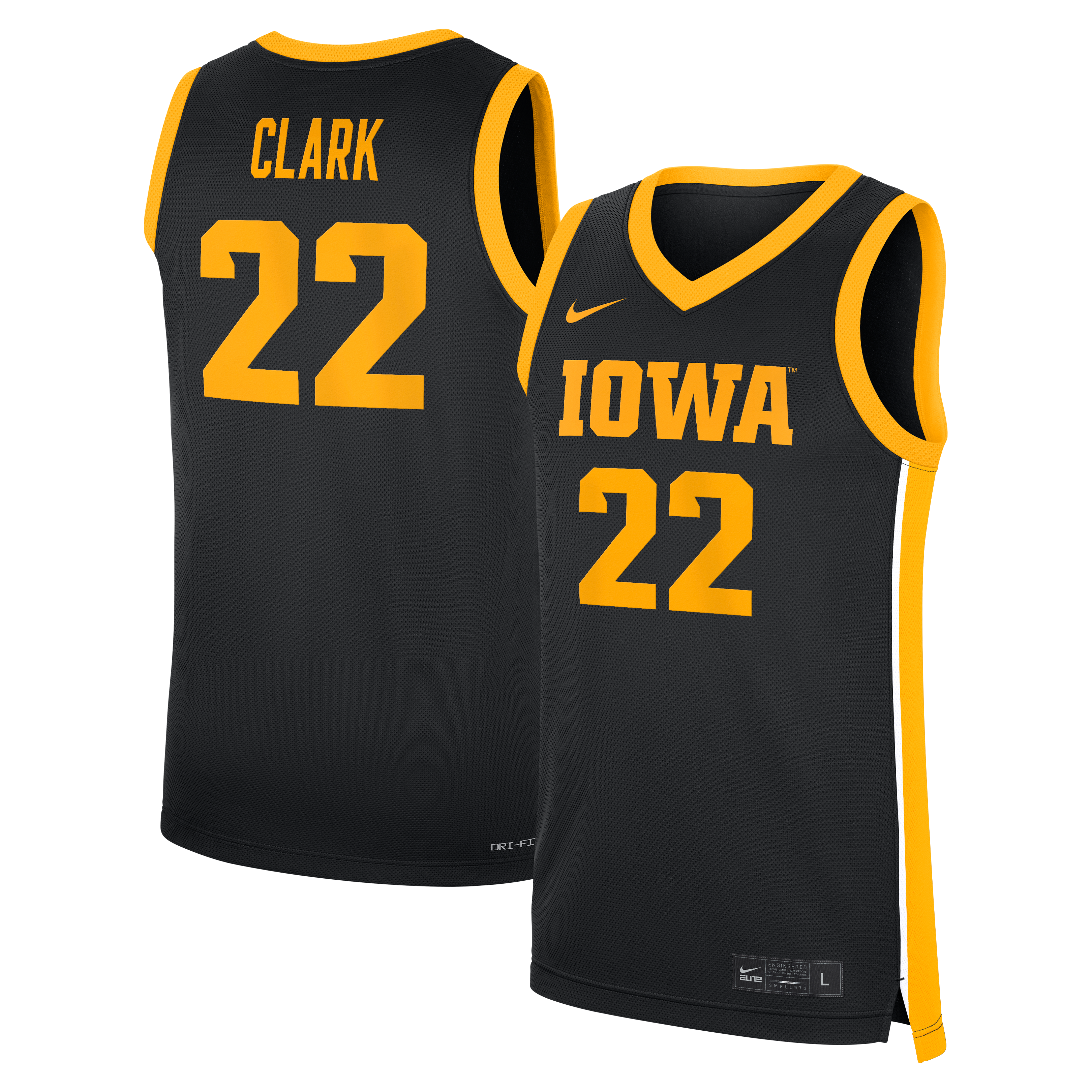 Caitlin Clark Iowa Hawkeyes Replica Jersey Black NCAA College Basketball Fan Wear
