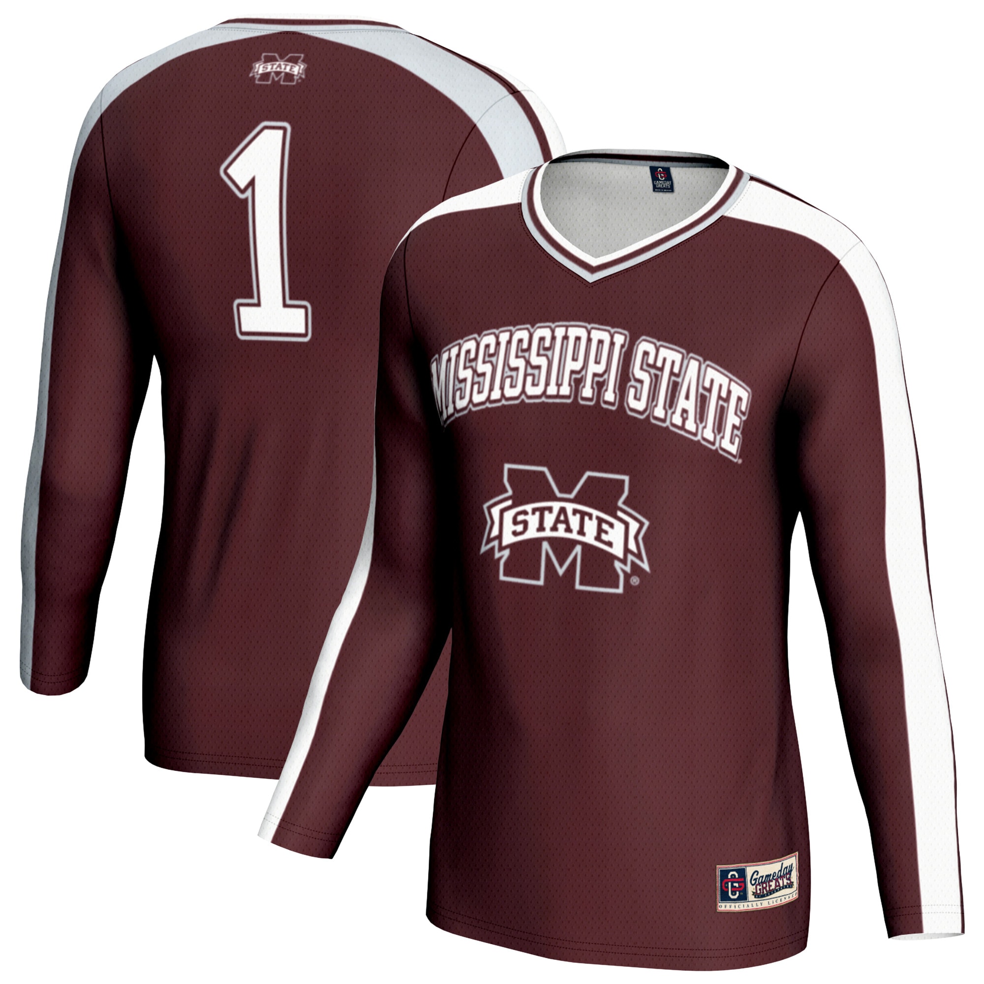 Volleyball Fashion Mississippi State Bulldogs Game Jersey No.1 Maroon NCAA College Volleyball Fan Wear