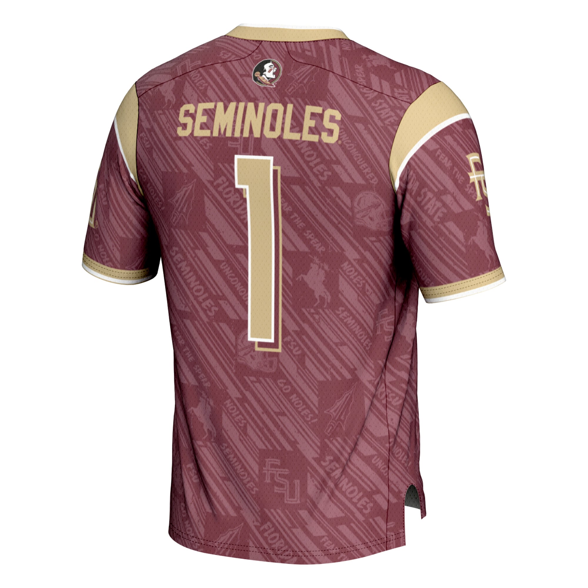 Garnet Highlight Print Florida State Seminoles Game Jersey No.1 Garnet NCAA College Football Fan Wear