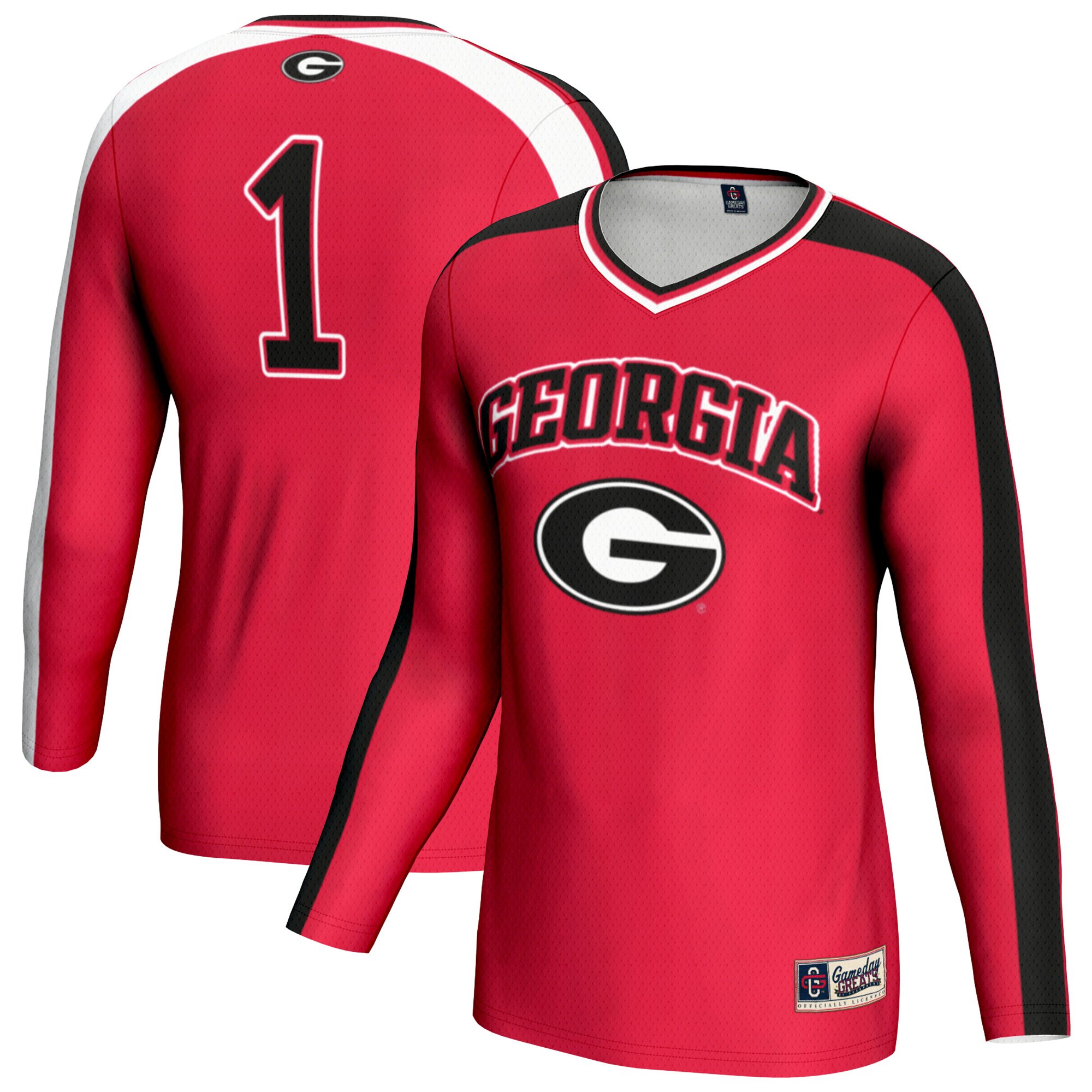 Ultra-Light Modern Volleyball Georgia Bulldogs Jersey No.1 Red NCAA College Volleyball Fan Wear